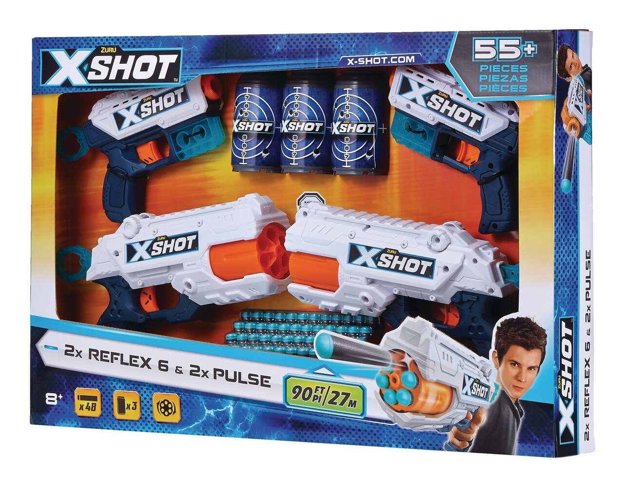 Lot de pistolet Nerf élite bleu blanc fléchettes douces pistolets jouets  pour en