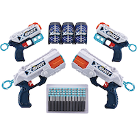 ZURU X-Shot Excel Double Kickback Foam Dart Blaster Combo Pack (48 Darts, 3 Cans), Age 8+ Composite_or_Mixed