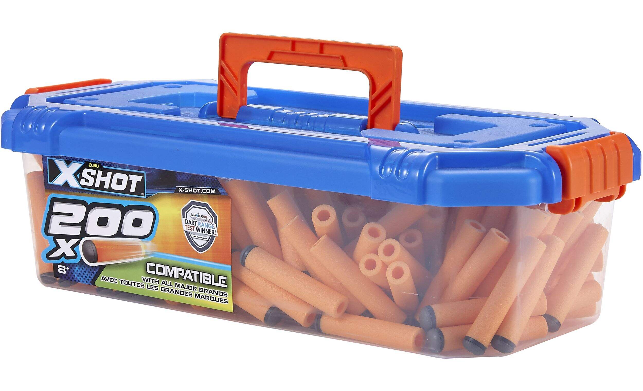 ZURU X-Shot Excel Universally Compatible Foam Dart Refill Box, 200-Pack, Age 8+ Front_Angled_Left