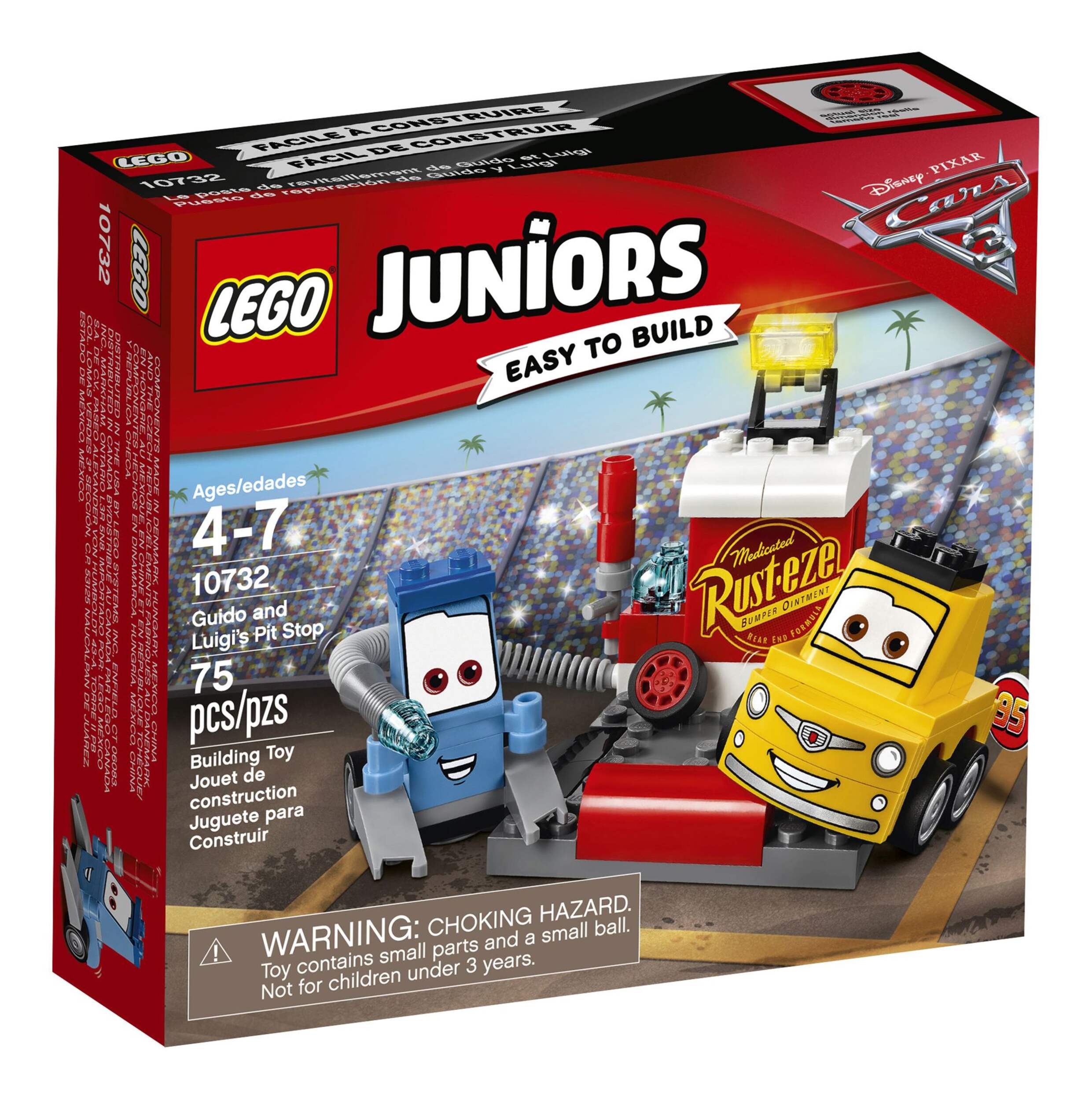 Lego Les Bagnoles 3, Le poste de ravitaillement de Guido et Luigi, 75 pièces Front_Angled_Right