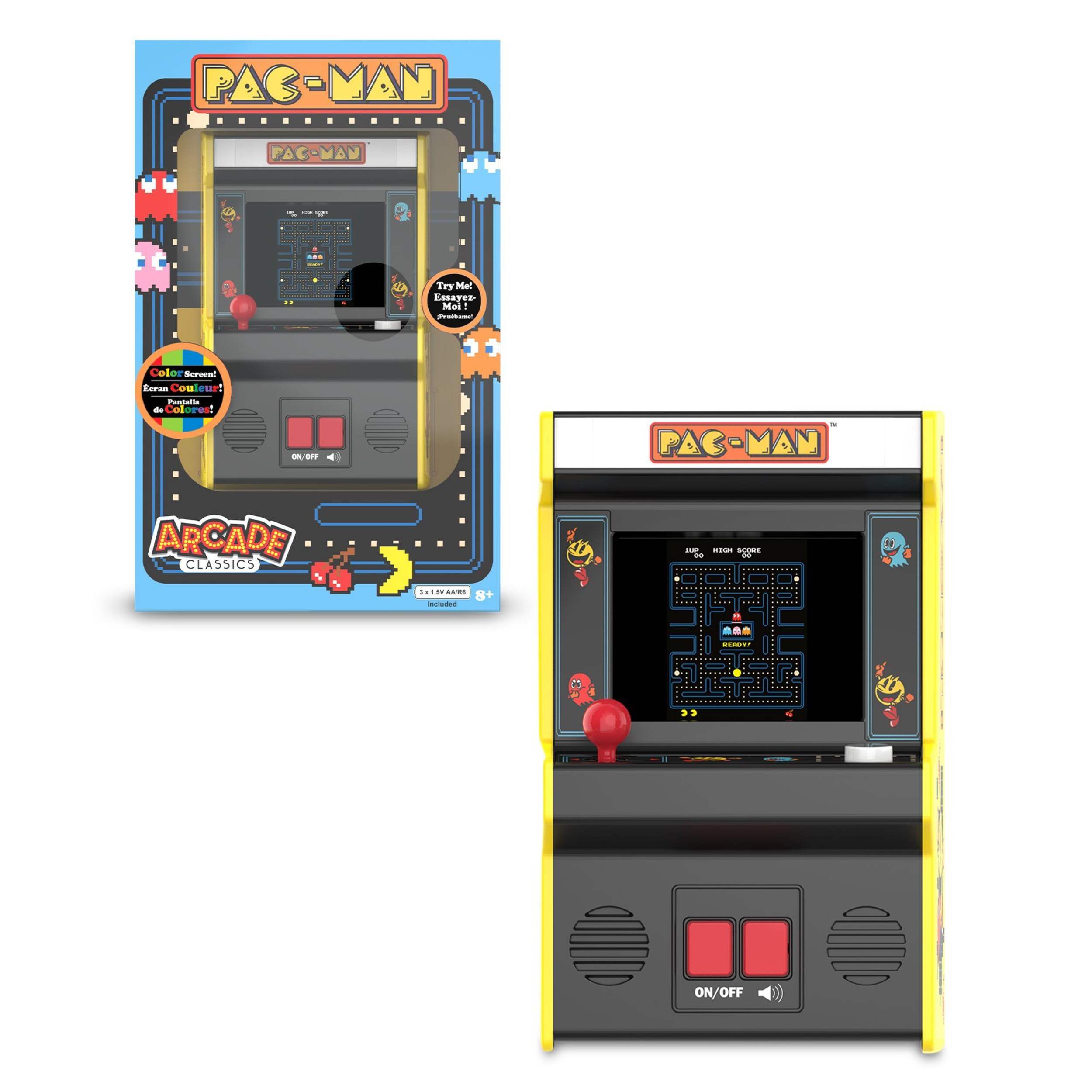 Pac-Man Mini Handheld Classic Arcade Game For Kids, Ages 8+ Front_Flat