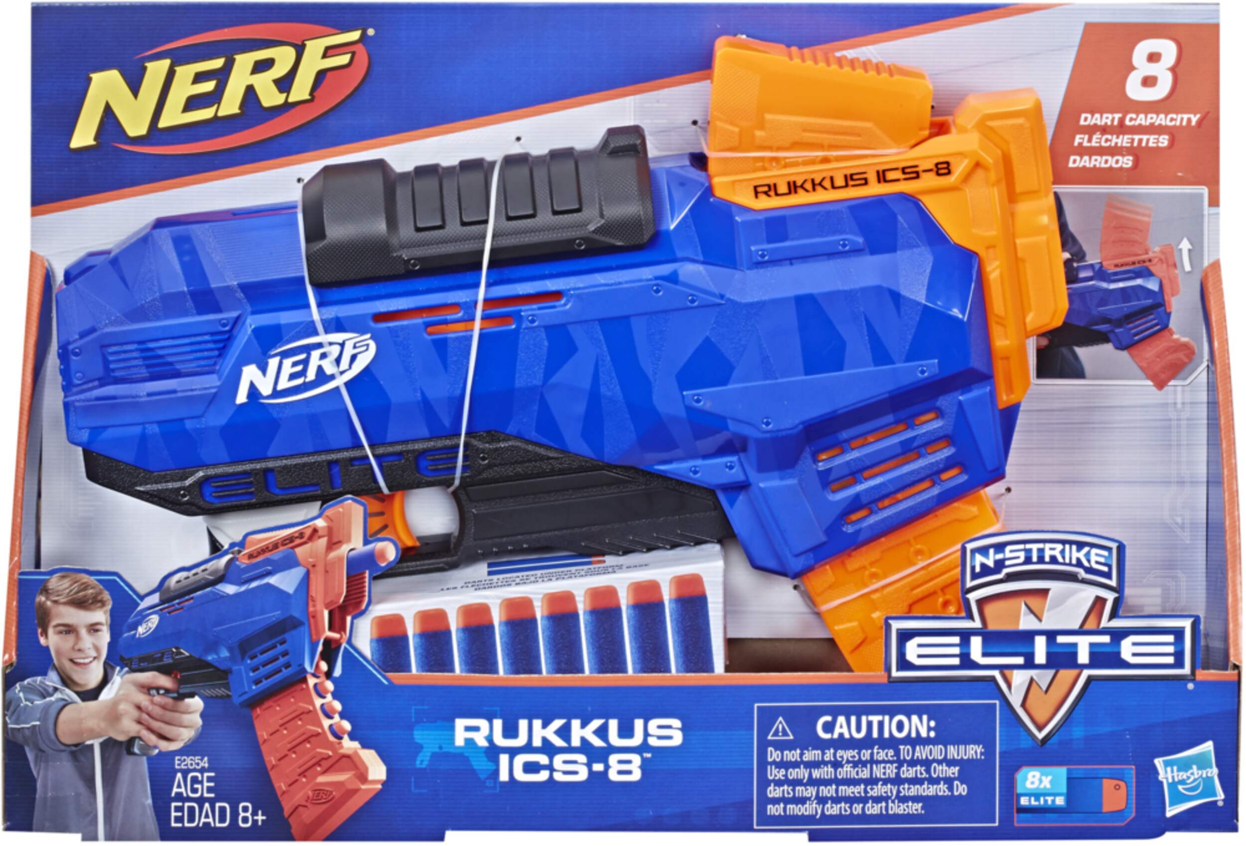 NERF Elite Ruckus ICS-8 Blaster Front_Flat