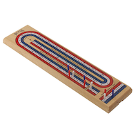 Bicycle 3-Track Color Coded Wooden Cribbage Board, Ages 14+