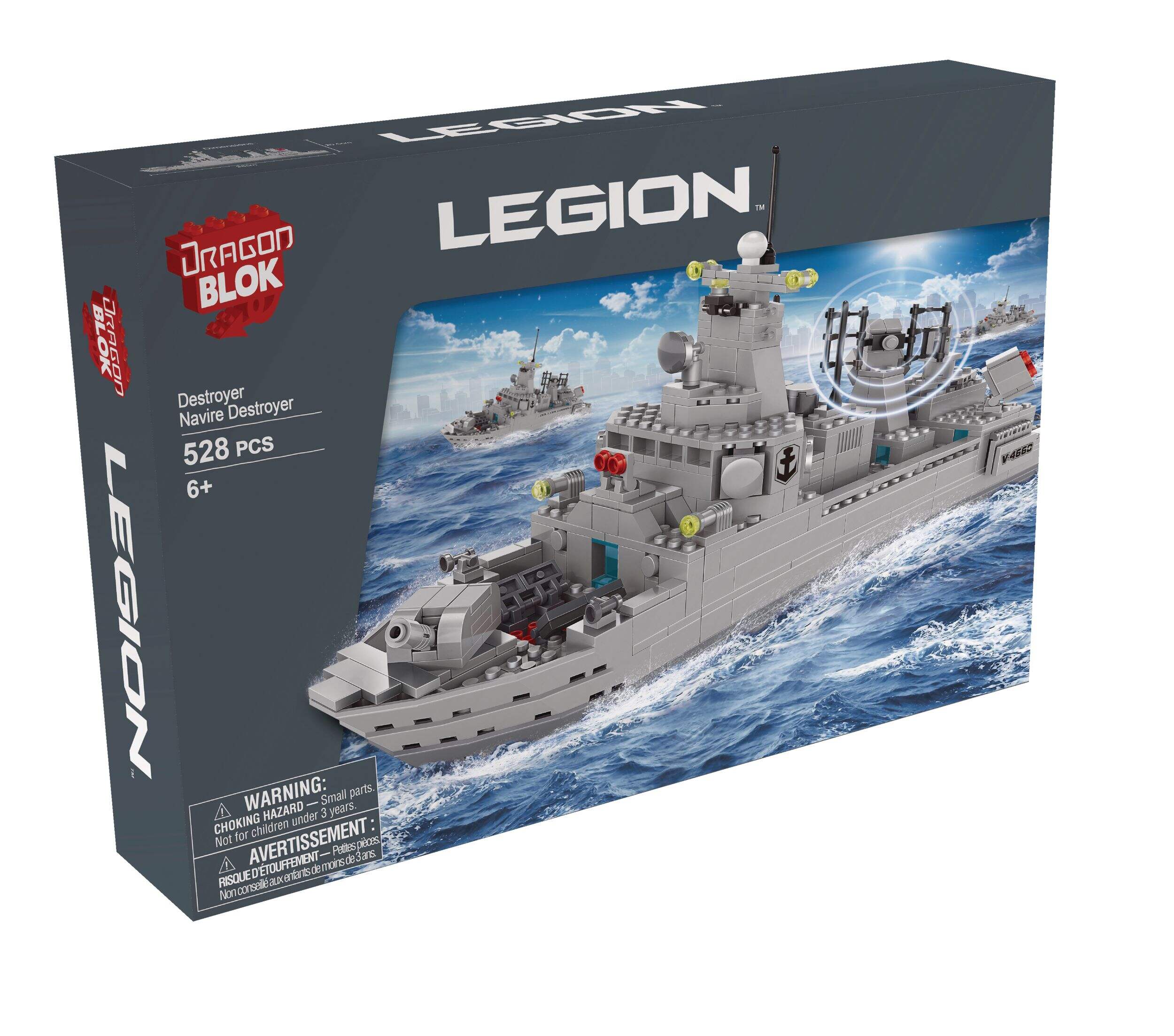 Ensemble de construction Dragon Blok Legion Destroyer, paq. 528, 6 ans et plus Front_Angled_Right