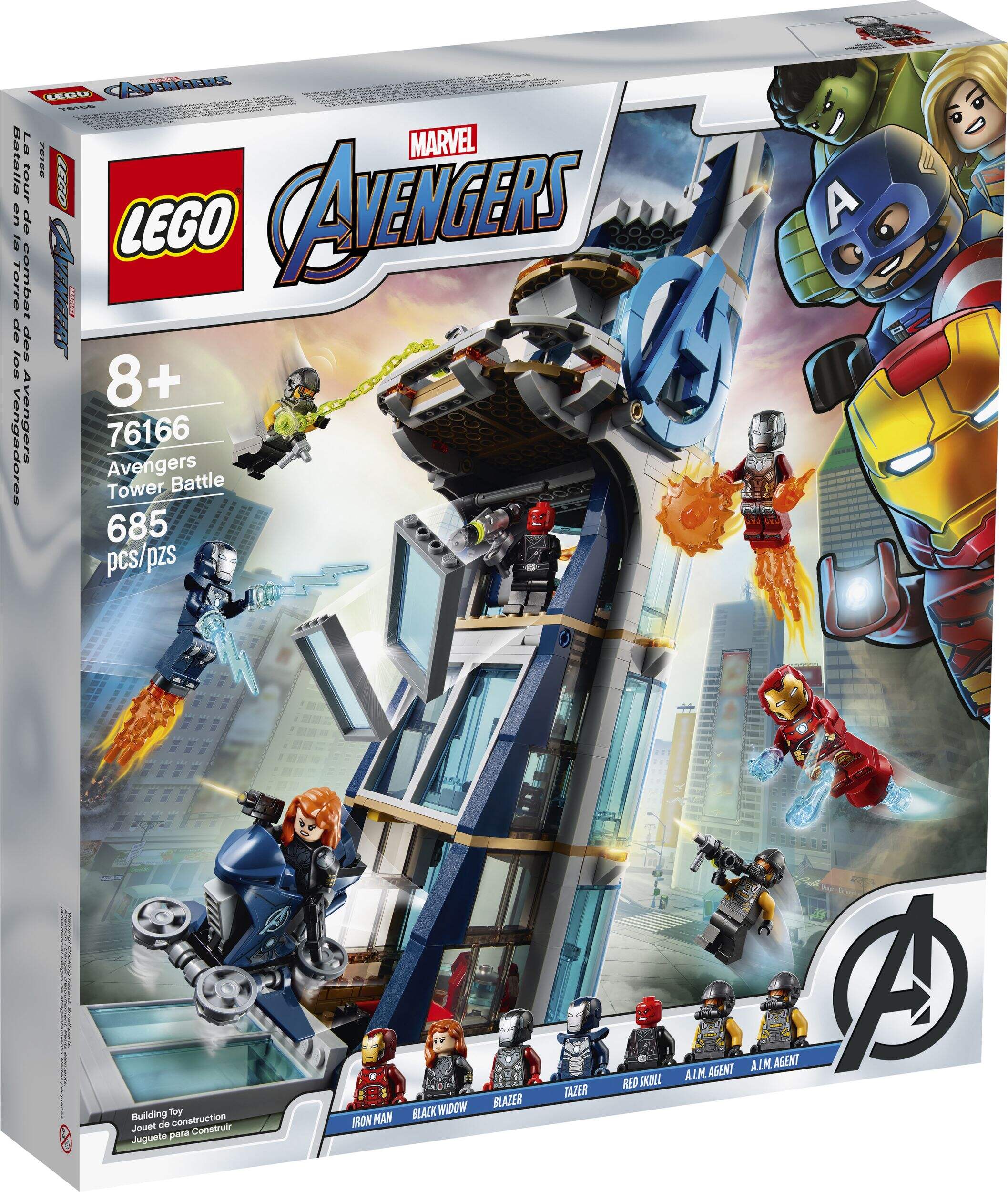 LEGO® Marvel Avengers Tower Battle 76166 Building Toy Kit for Kids Ages 8+ Front_Angled_Right
