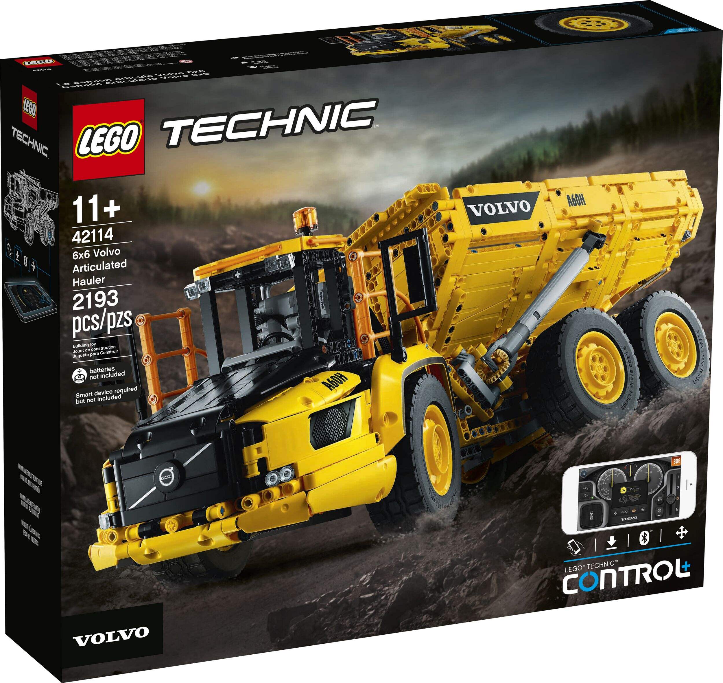 Le tombereau articulé Volvo 6x6 LEGO Technic (42114), 11 ans et plus Front_Angled_Right