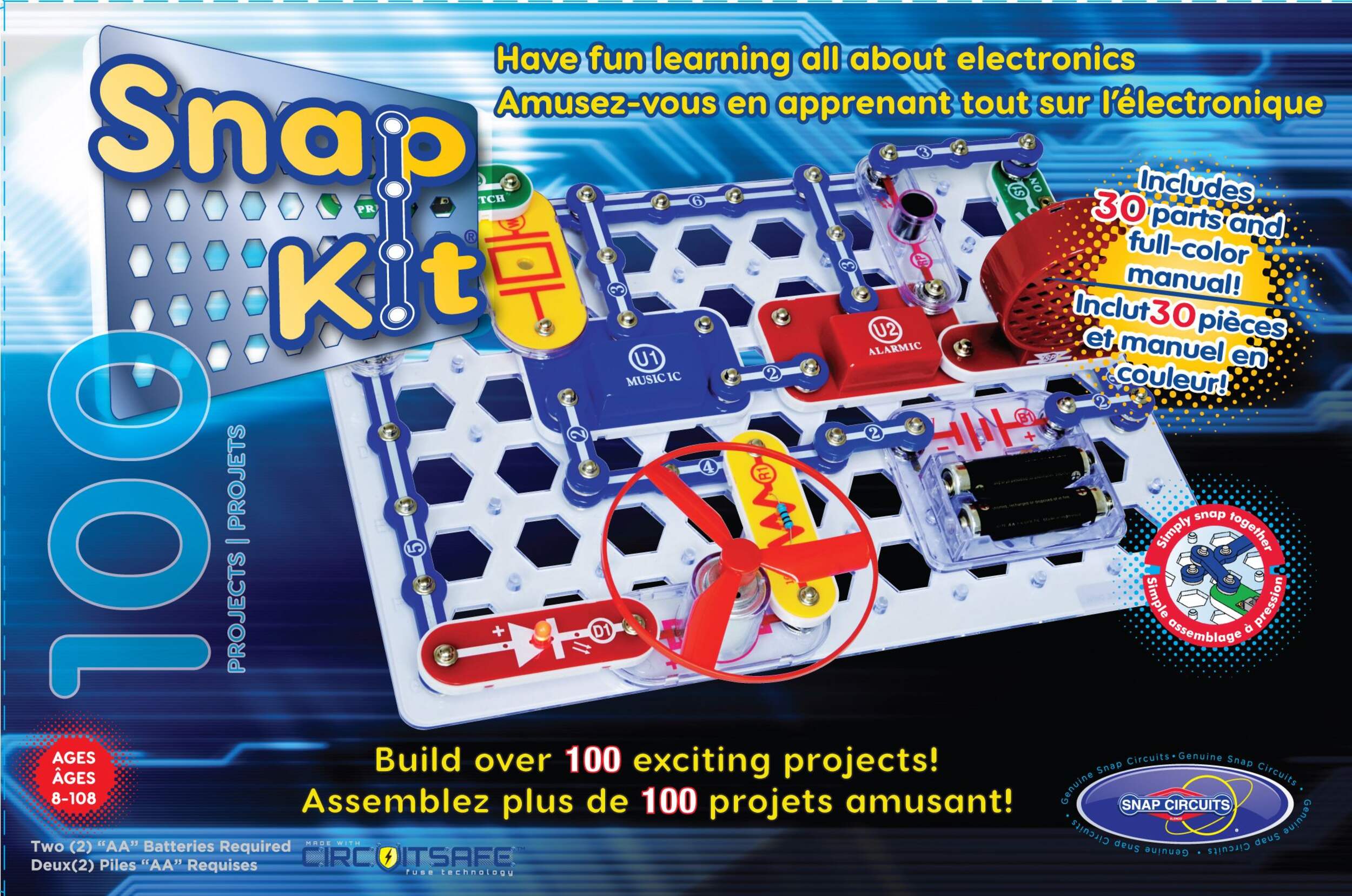 Snap Kits 100 Basics Electronics Discovery Kit, Ages 8+ Front_Flat