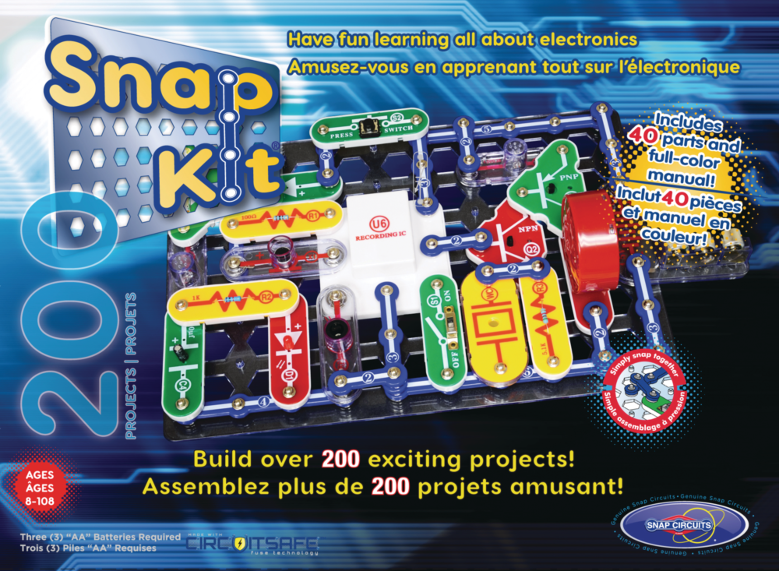 Snap Kits 200 Basics Electronics Discovery Kit, Ages 8+ Front_Flat