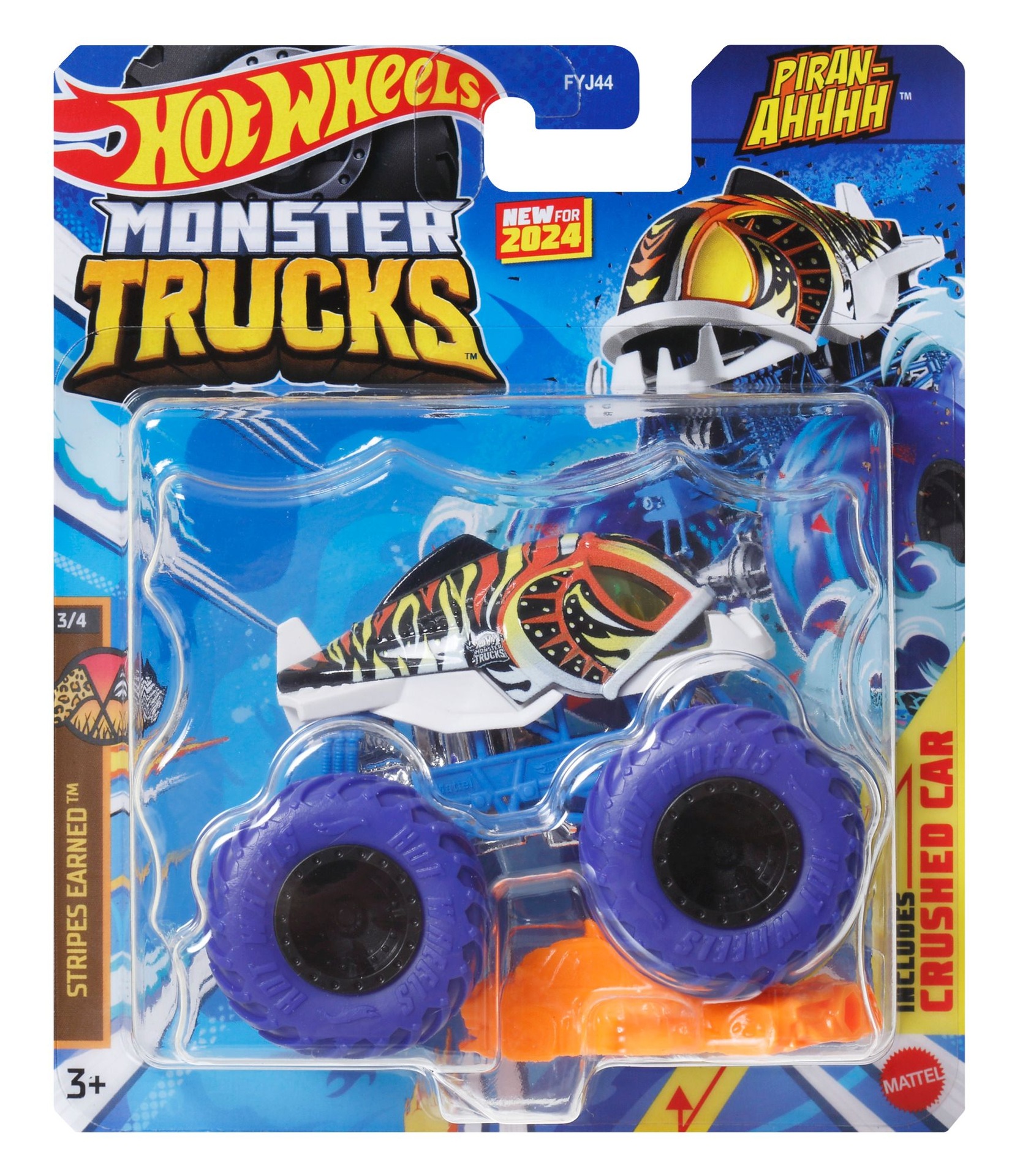 ミニカー Hotwheels MONSTER TRUCKS Hot Wheels Monster Trucks 1:64 Scale 4-Pack with Giant Wheels