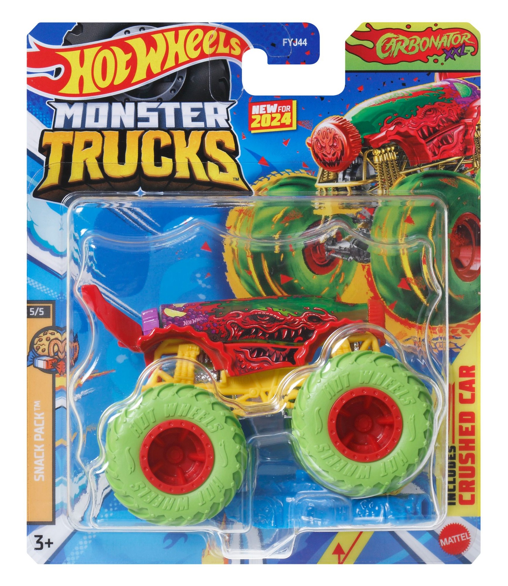 ミニカー Hotwheels MONSTER TRUCKS Hot Wheels Monster Trucks 1:64 Scale 4-Pack with Giant Wheels