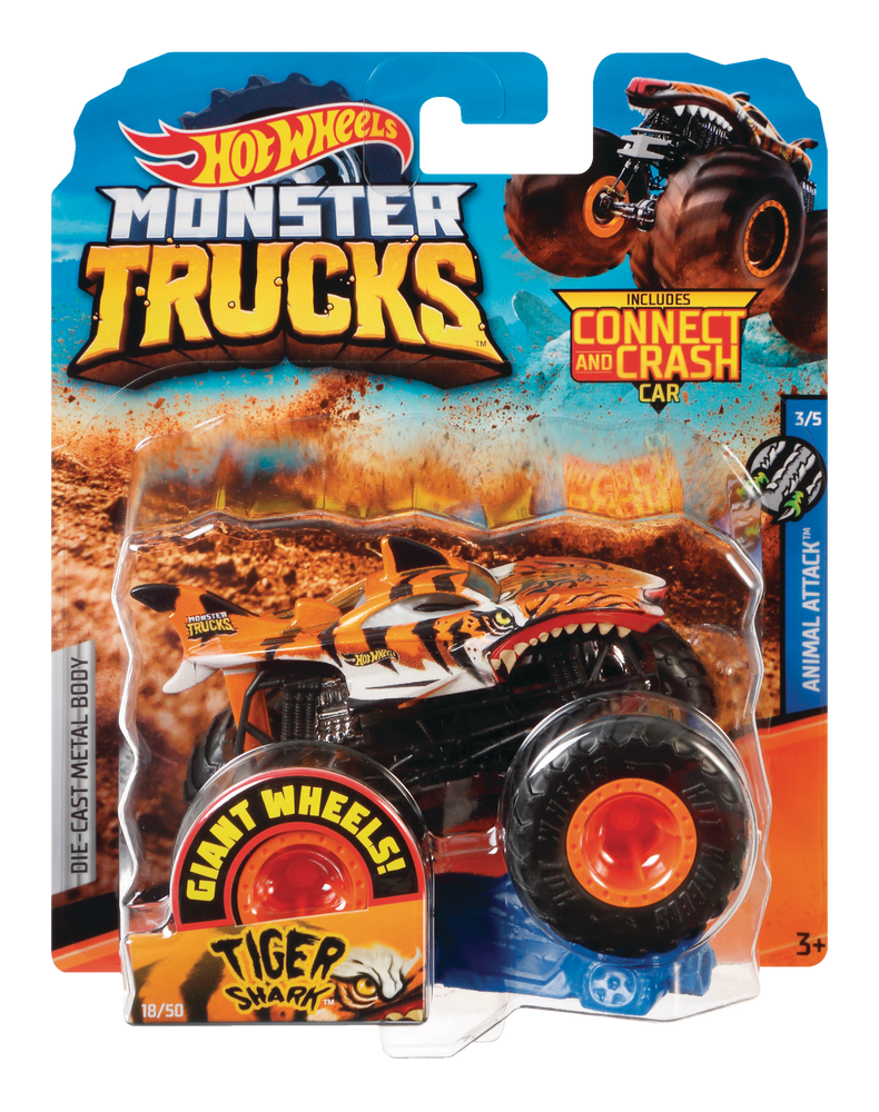 Hot Wheels 164 Die Cast Monster Truck With Connect And Crash Car Assorted Models Ages 3 6088