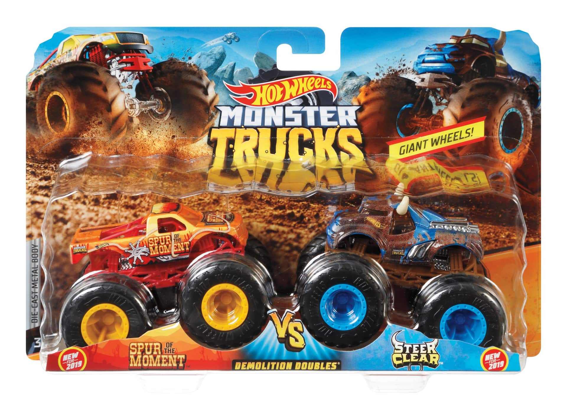 Hot Wheels Monster Trucks Demolition Doubles - Spur Of Moment vs. Steer  Clear, Ages 3+