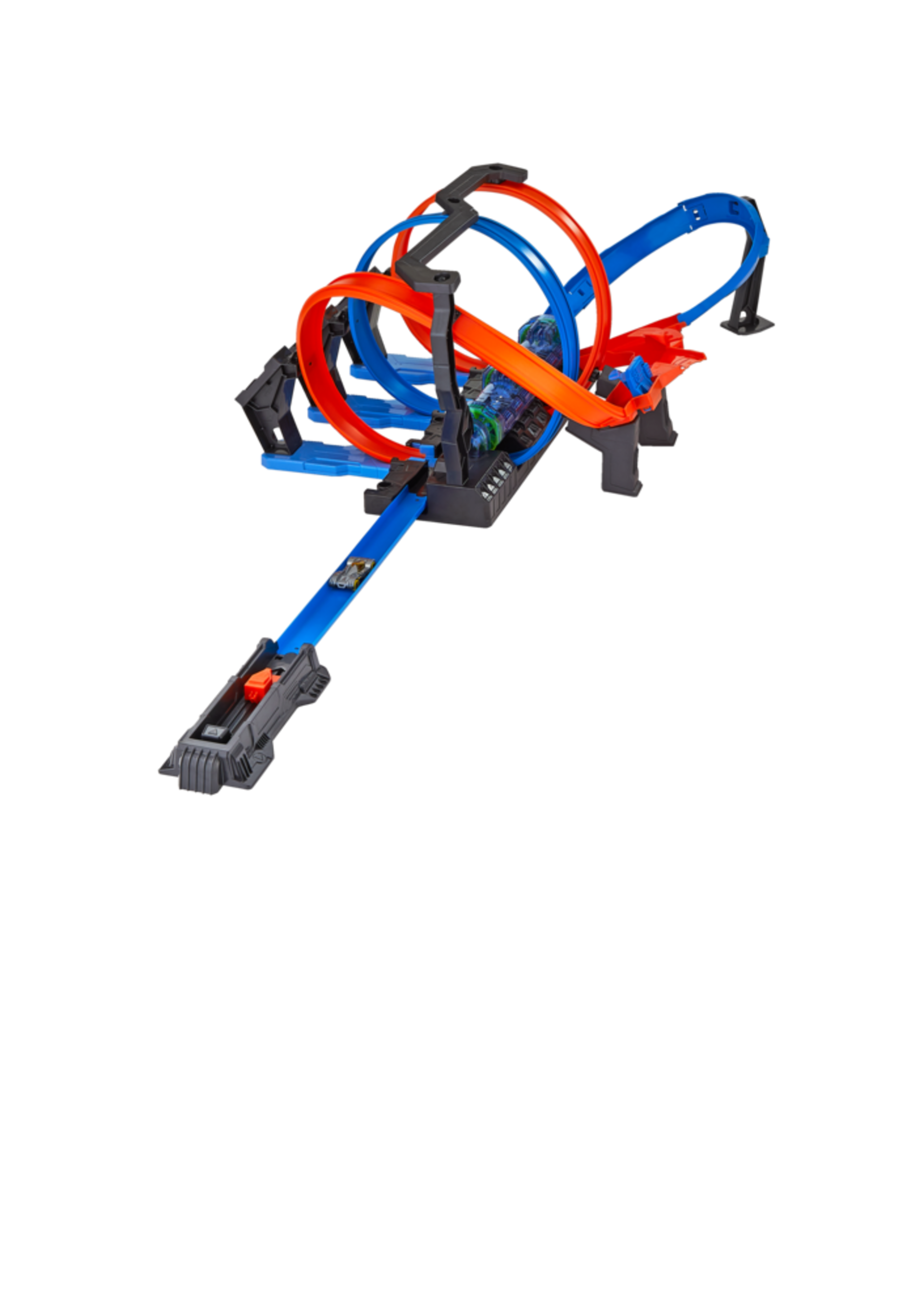 Piste et rampe de lancement vertical à construire Hot Wheels Front_Elevated