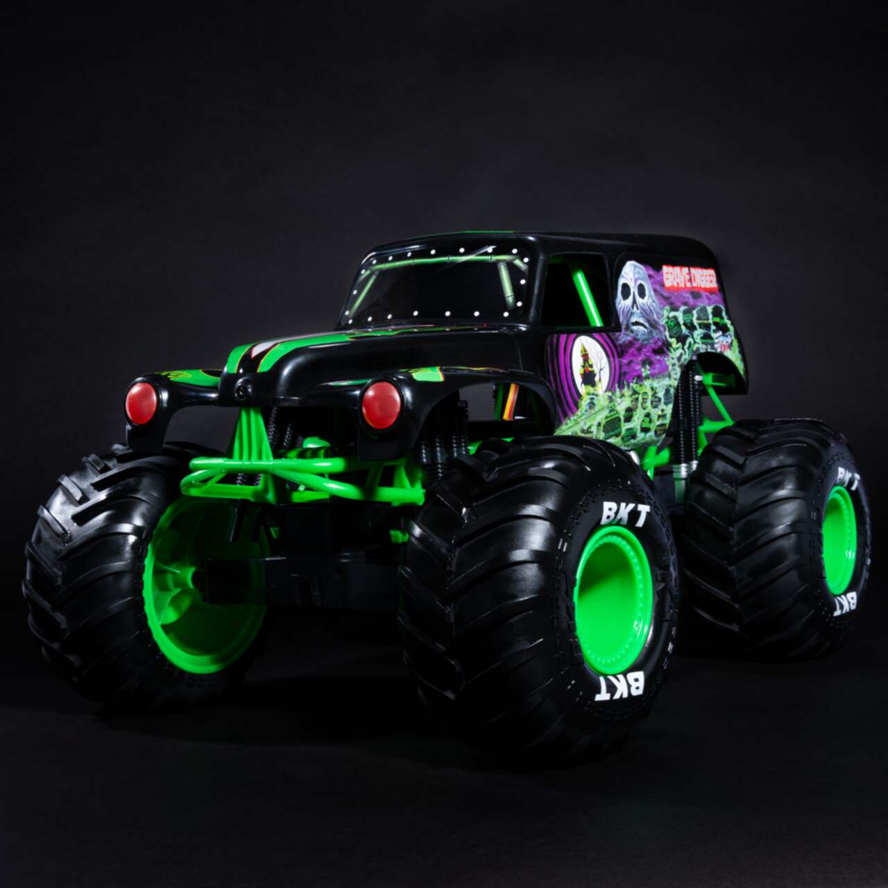 Coffret de jeu et rangement Monster Jam Garage avec monster truck Grave  Digger exclusif, lumières et sons