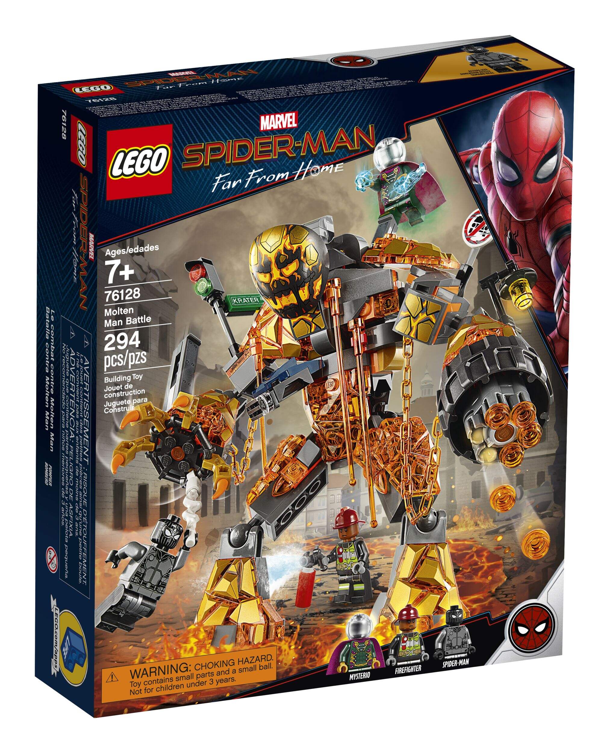 LEGO® Marvel Spider-Man Far From Home Molten Man Battle - 76128 Front_Angled_Right