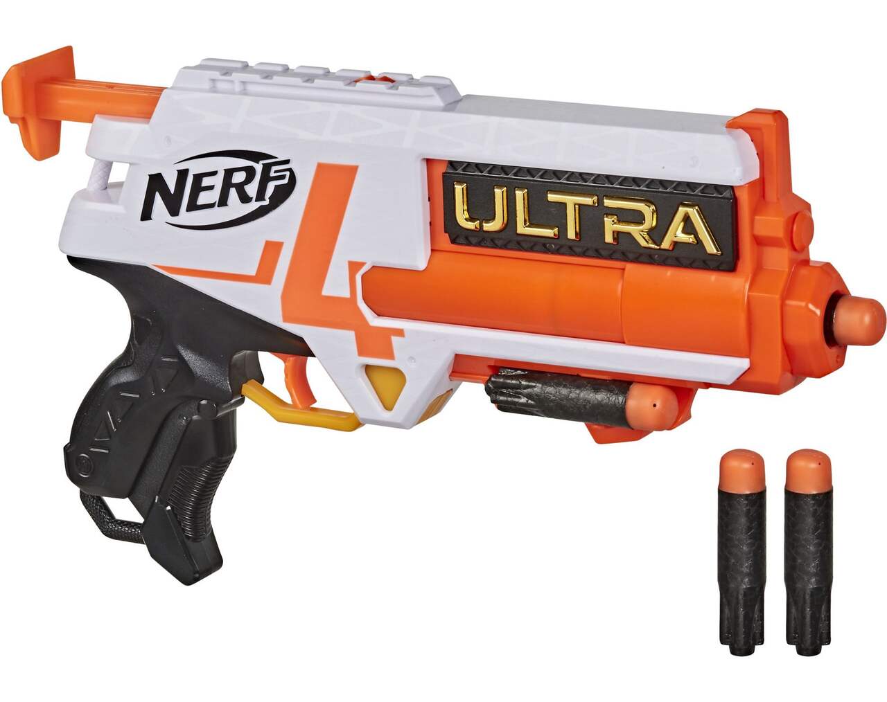 Pistolet NERF Ultra Four avec 4 fléchettes NERF Ultra et rangement intégré,  8 ans et plus