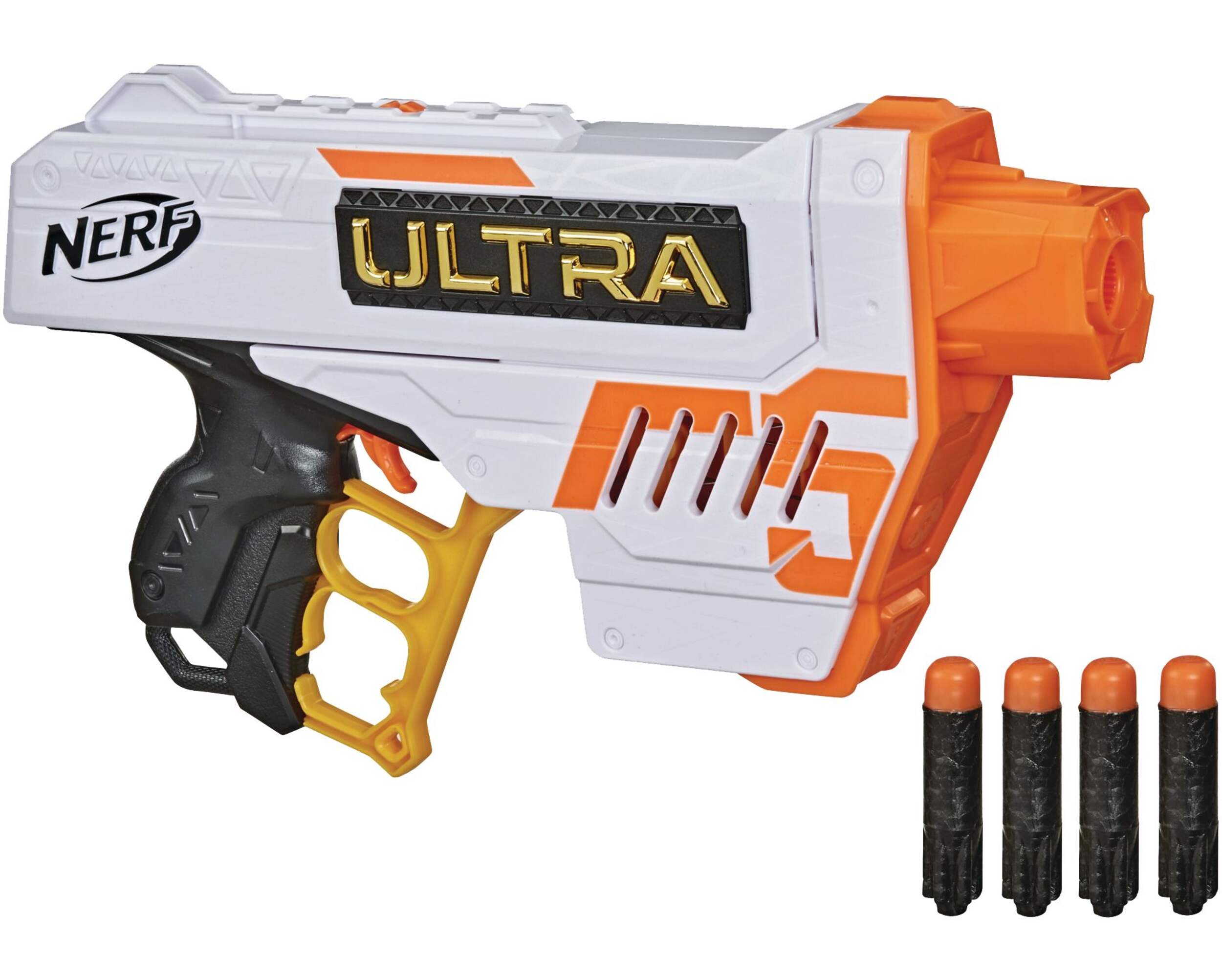 NERF Ultra Five Blaster Set With 4 NERF Ultra Darts & 4-Dart Internal Clip, Age 8+ Front_Angled_Right