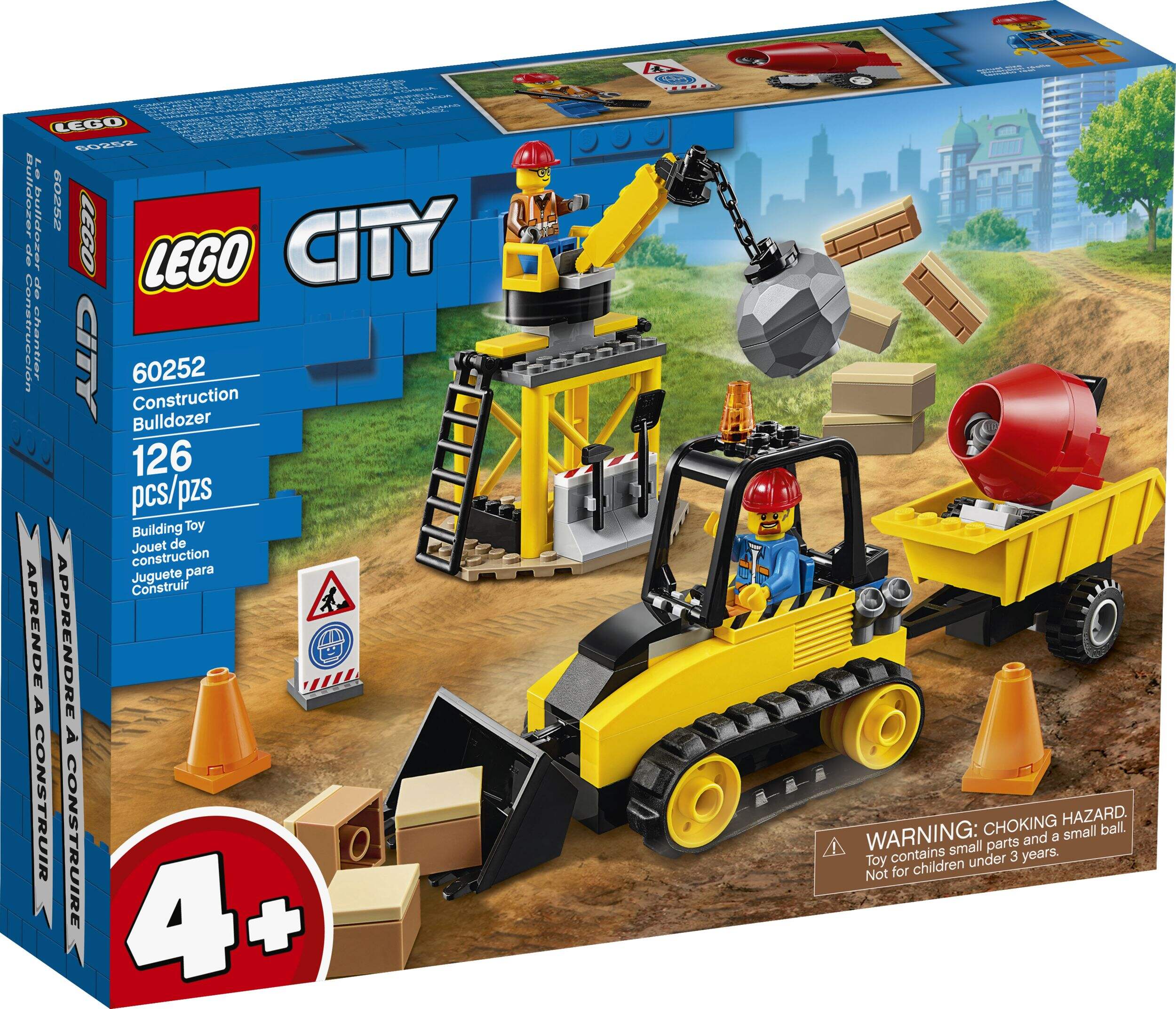 LEGO® City Construction Bulldozer 60252 Building Toy Kit For Kids, Ages 4+ Front_Three_Fourths_Angled_Left