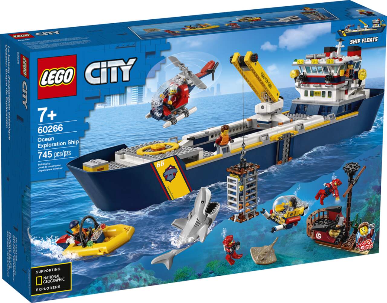 Le bateau d'exploration sous-marine LEGO City (60266), 7 ans et