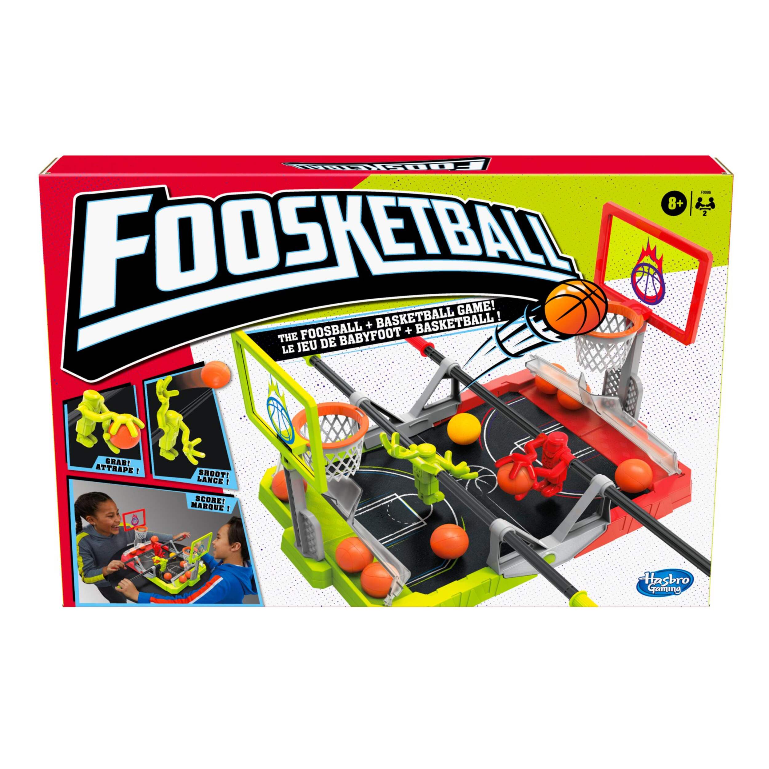 Foosketball Game, The Foosball + Basketball Game - Bilingual, Age 8+ Front_Elevated