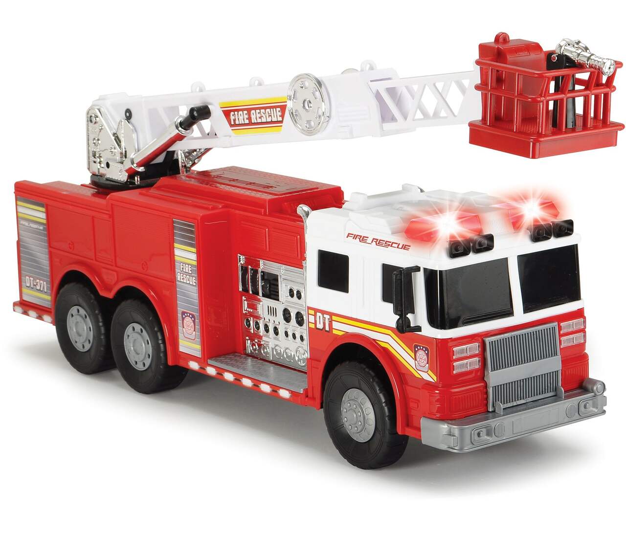 Dickie - Camion de Pompiers - Fonctions Sonores et Lumineuses - Echelle  Extensible - 23cm - Dès 3 Ans - 203714011002