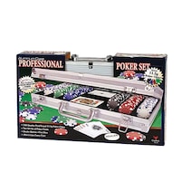 Aluminium Case Professional Poker Set with Casino Style Chips, Multi-Coloured, 300-pk, Ages 10+, for Birthday/Poker Game