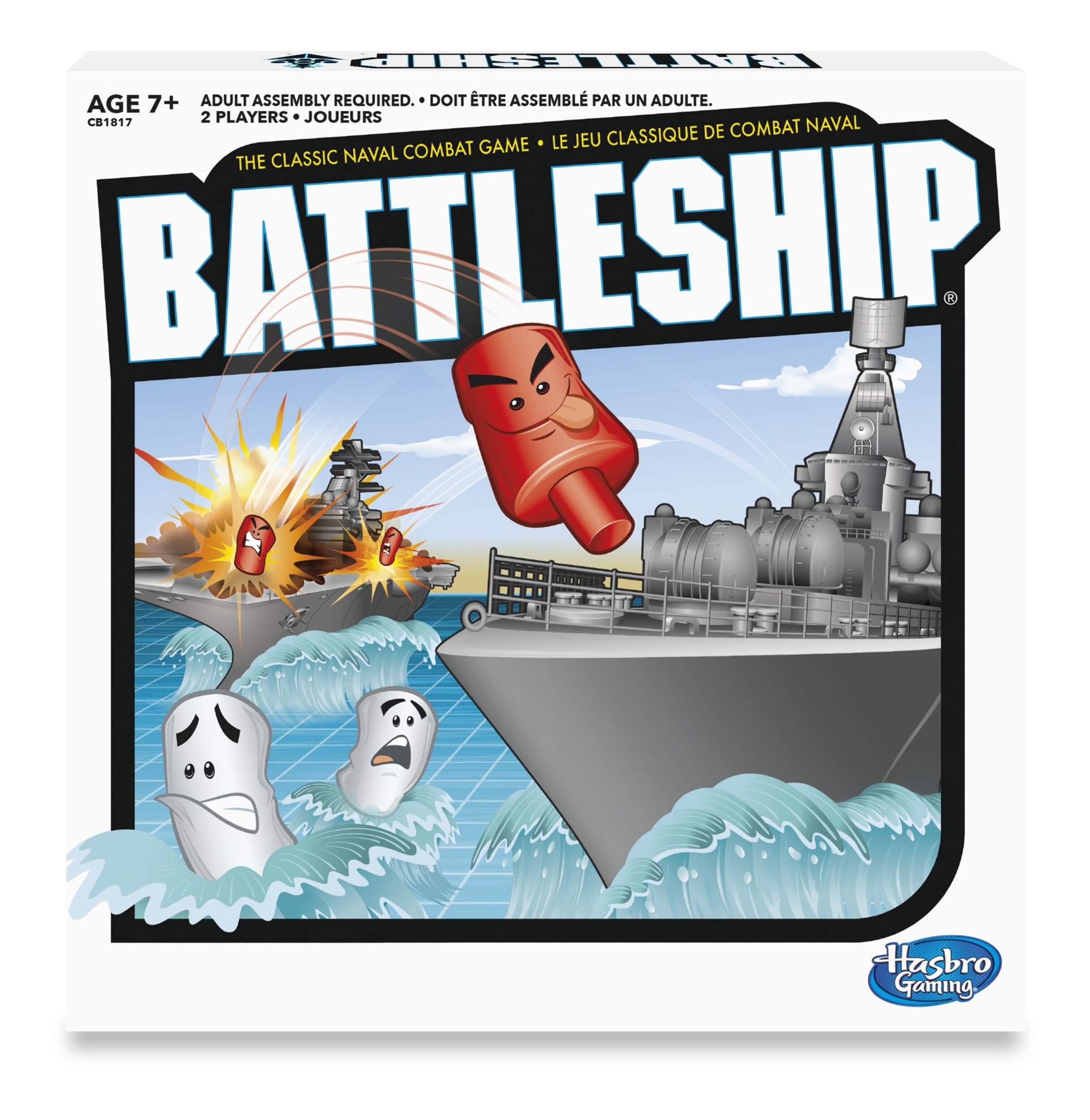 Hasbro Battleship Game, Includes Ship & Peg Storage Case, Ages 7+ Front_Flat