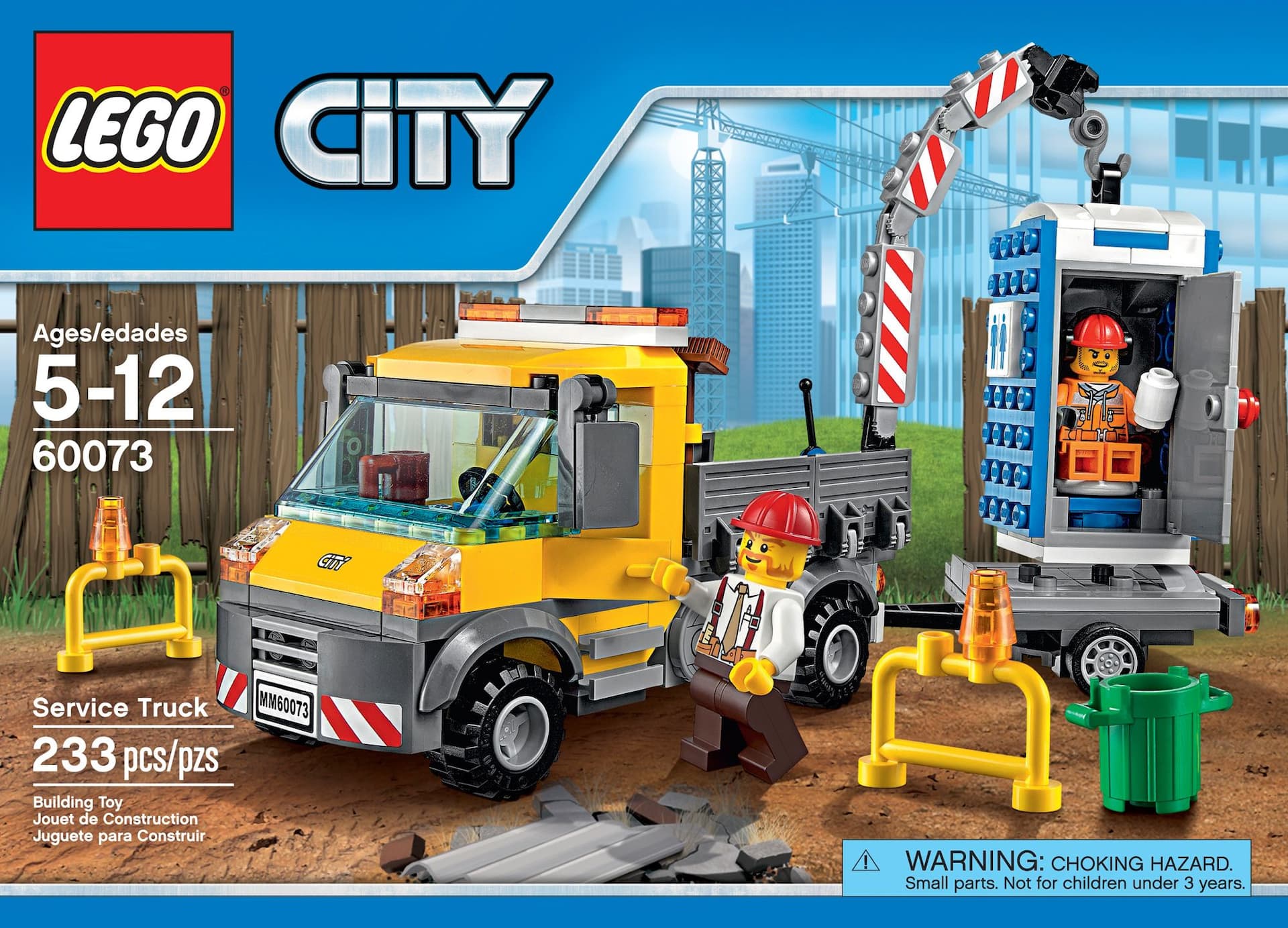 LEGO® Camion remorque Grue de construction City + 2 minifigures