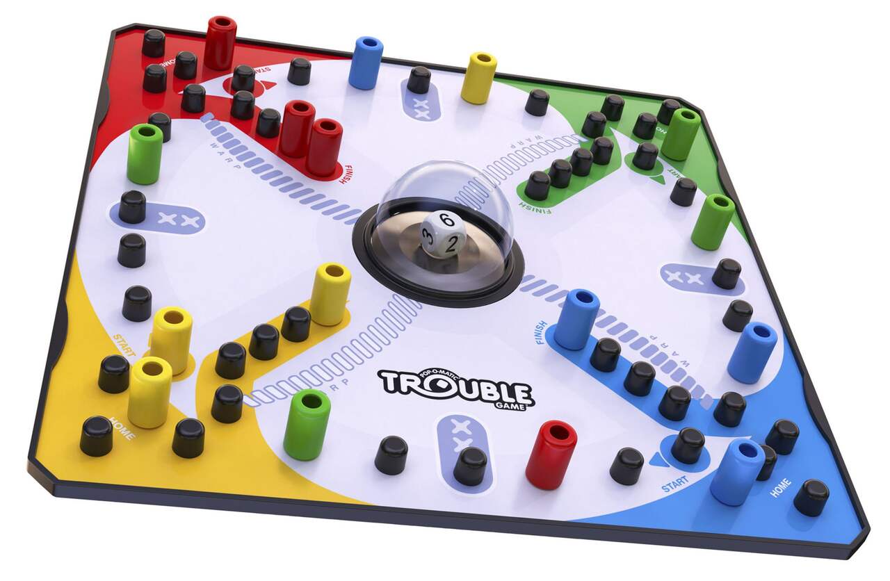  Hasbro Gaming Trouble Board Game for Kids Ages 5 and Up 2-4  Players (Packaging may vary) : Toys & Games