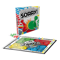Sorry! Board Game, Green/Yellow/Red/Blue, 2-4 Players, 58-pk, Ages 6+, for Birthday/Party Favour Composite_or_Mixed