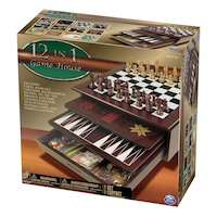 Gamehouse 12-in-1 Wooden Box Games Set
