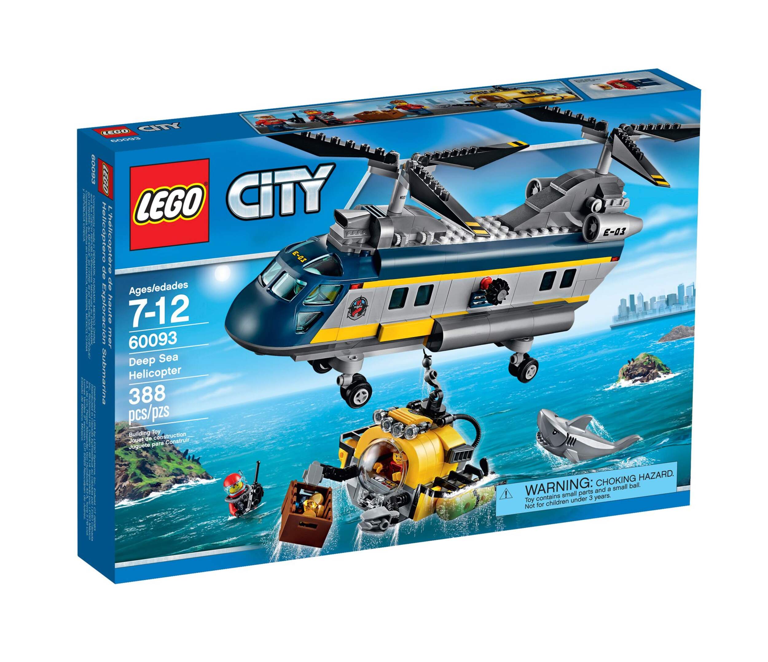 LEGO® City Deep Sea Exploration Helicopter, 388-pc Front_Angled_Right