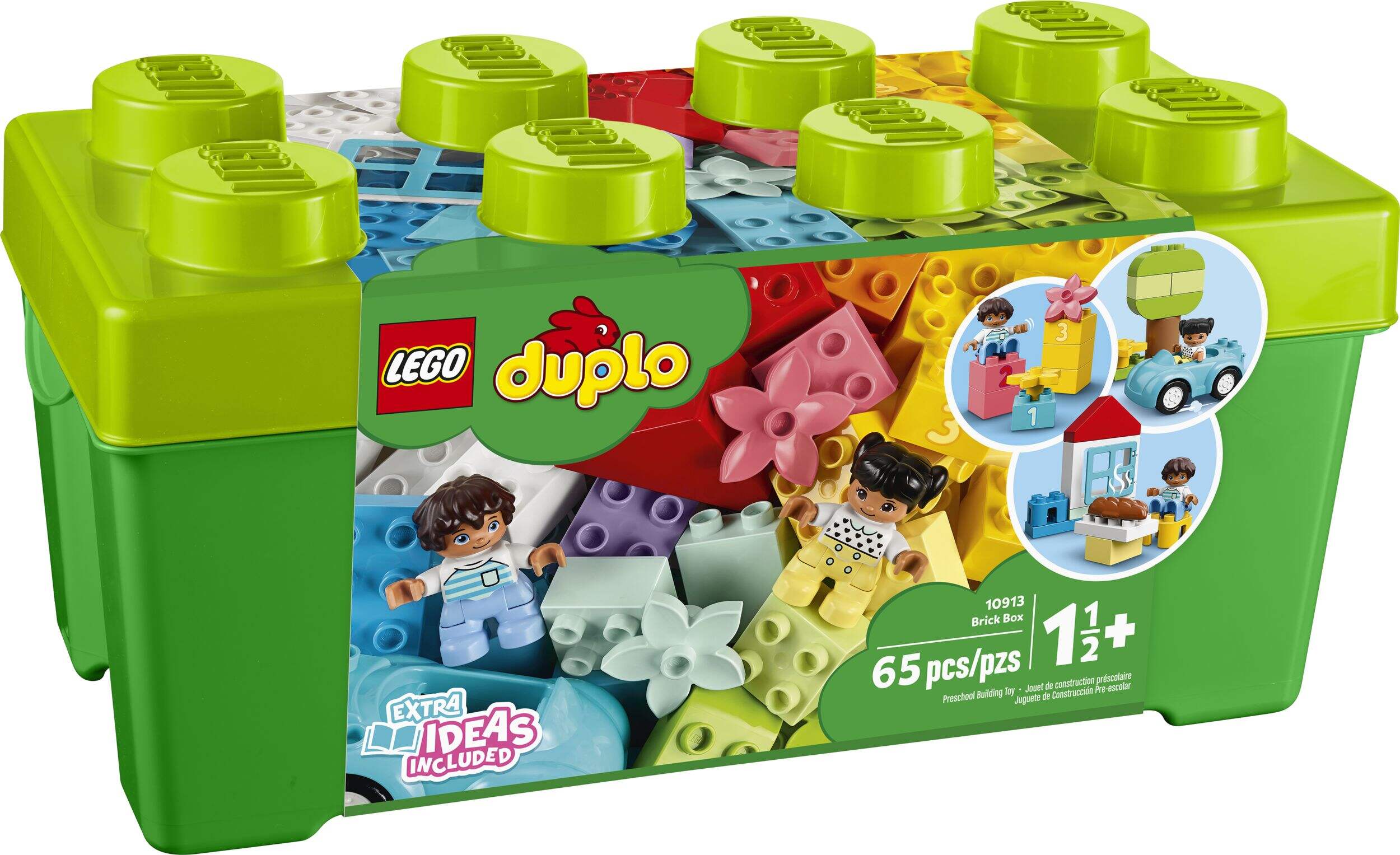 LEGO® DUPLO® Classic Brick Box 10913 Preschool Building Toy For Toddlers, Ages 18m+ Front_Angled_Right