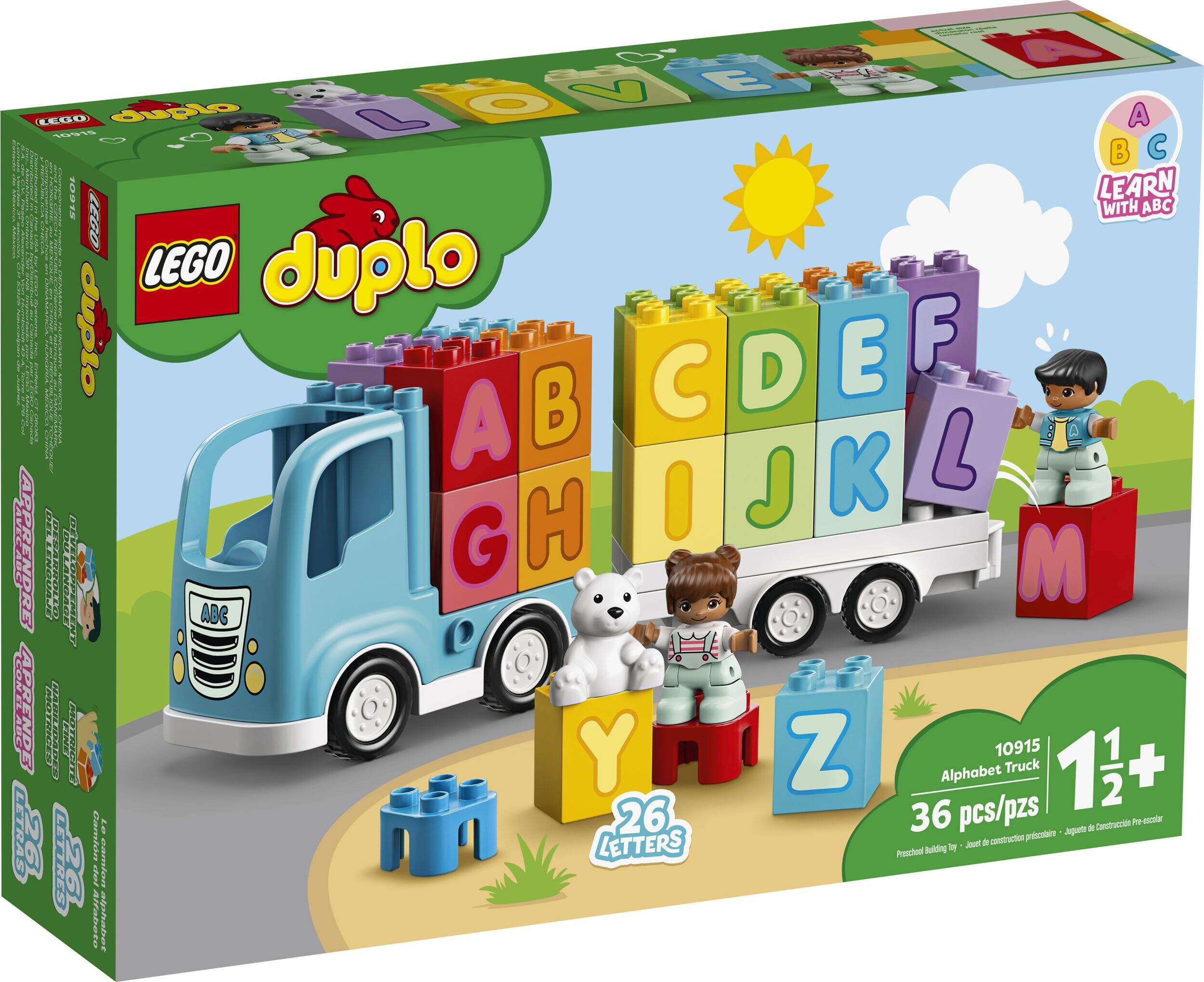 LEGO® DUPLO® Alphabet Truck 10915 Preschool Building Toy For Toddlers, Ages 18m+ Front_Angled_Right