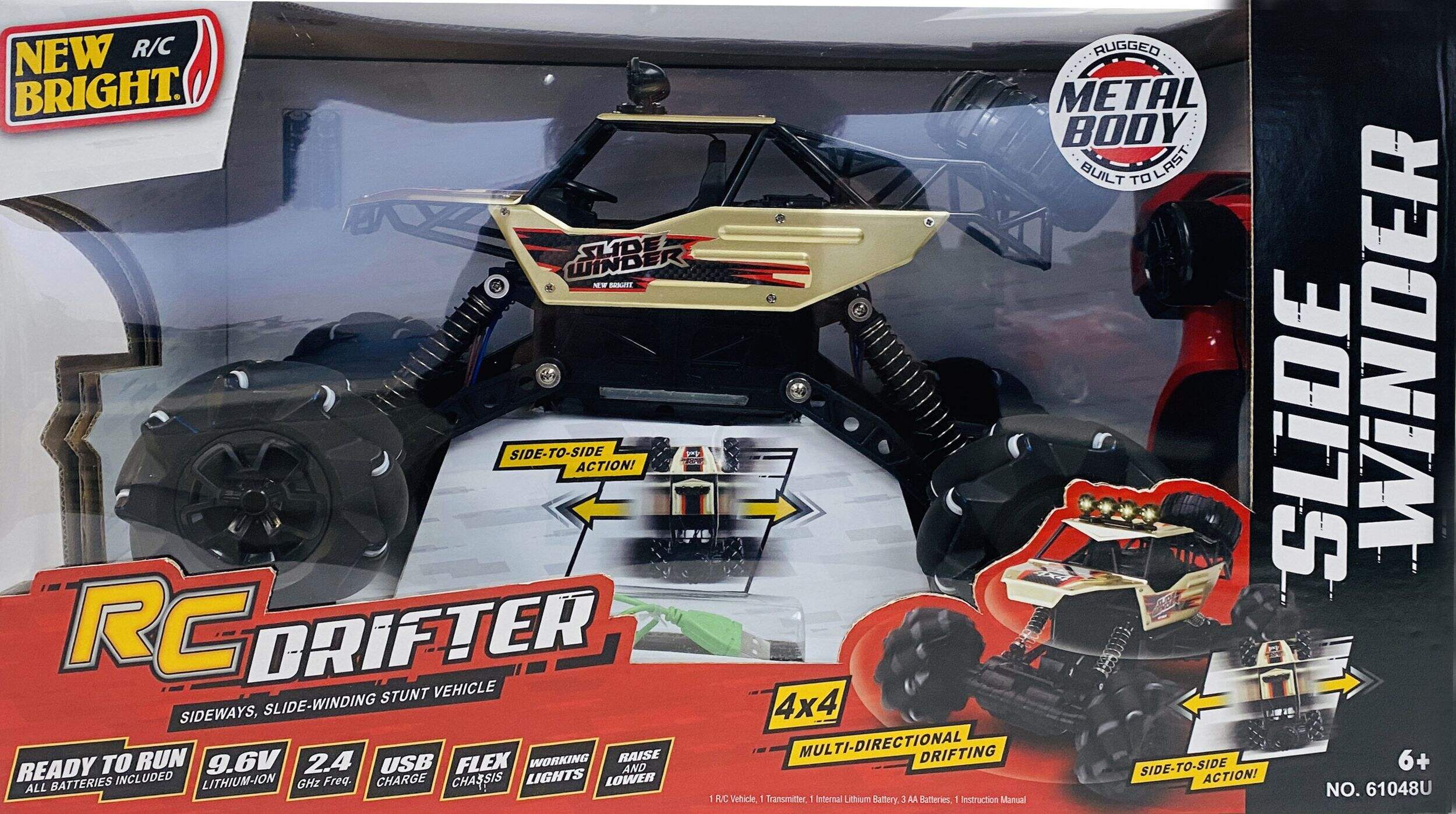 New Bright 1:10 Scale Drifter 4×4 Slide Winder Remote Controlled Truck ...