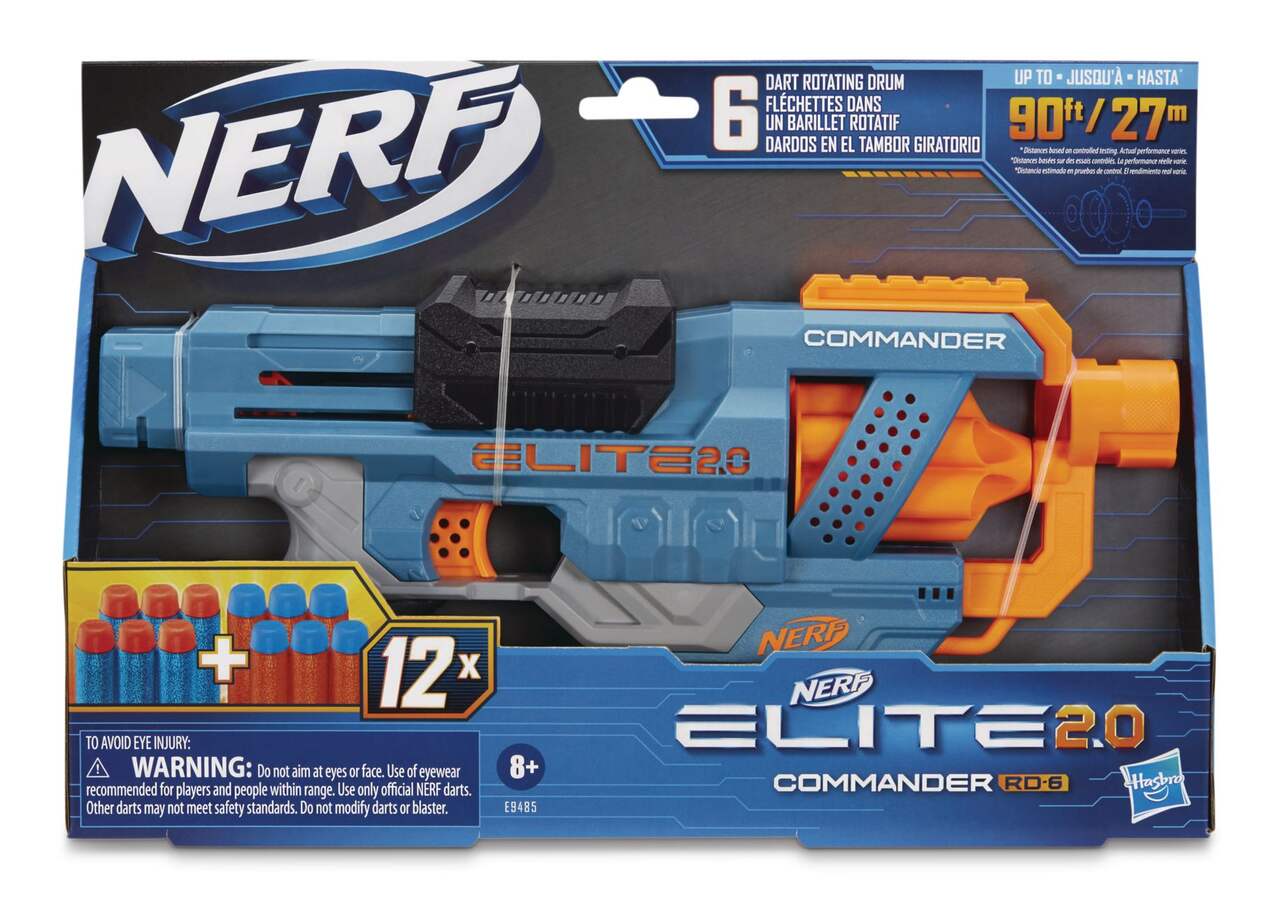 NERF Elite 2.0 Commander RD-6 Blaster With 12 NERF Darts & 6-Dart