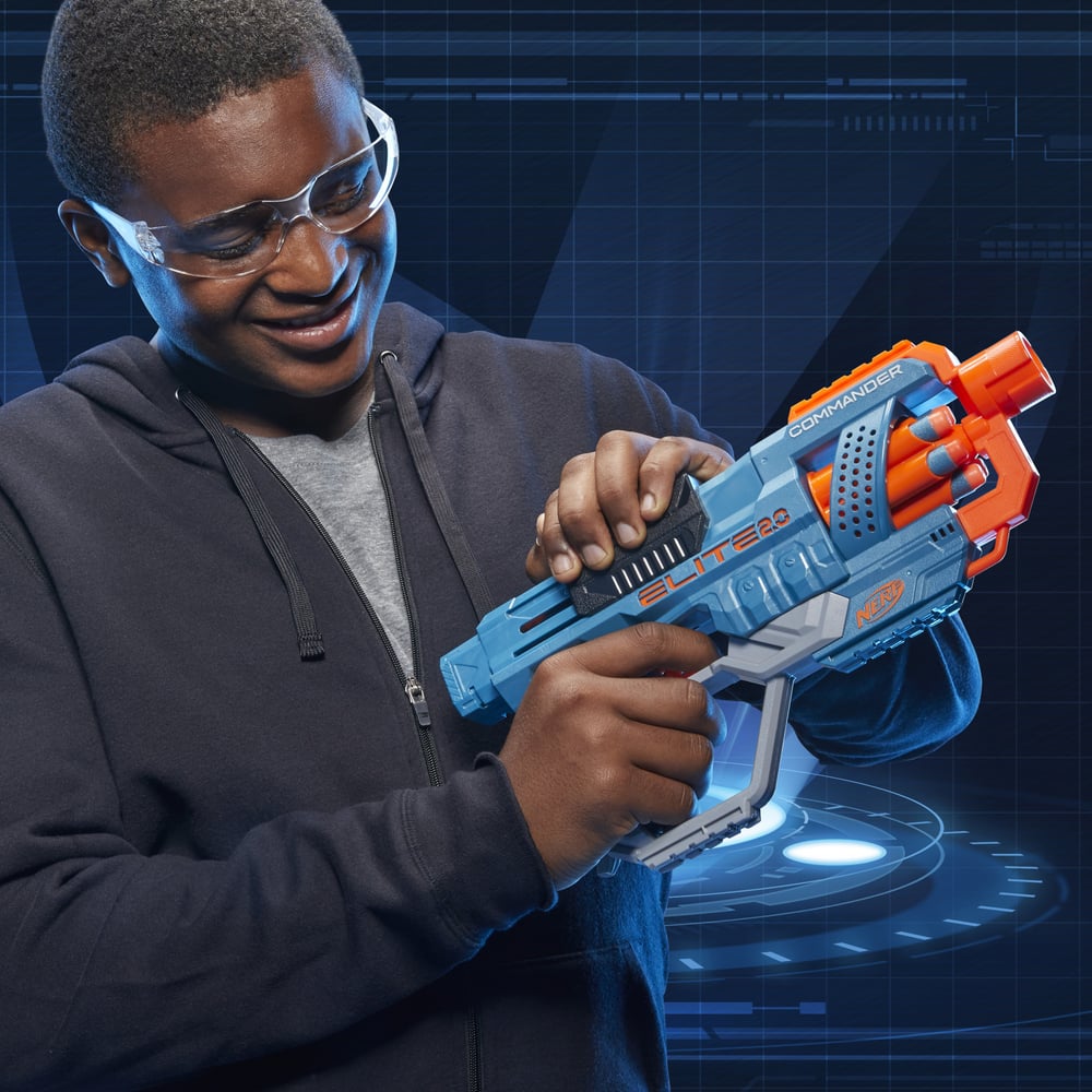 Accessoires Nerf Elite 2 0 Commander NERF Elite 2.0 Commander RD-6 Blaster With 12 NERF Darts & 6-Dart Rotating Drum, Age 8+ | Canadian Tire