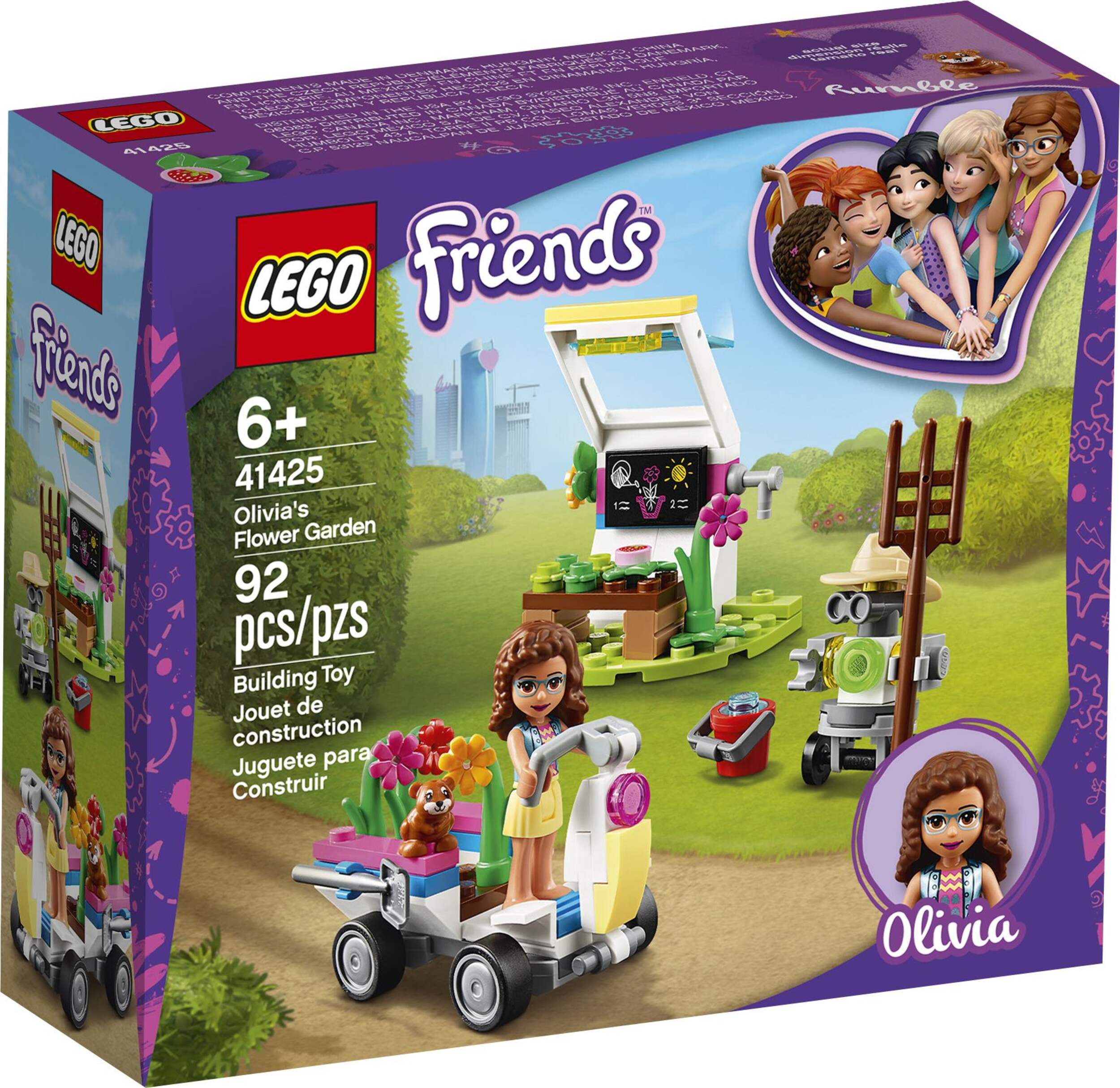 LEGO® Friends Olivia's Flower Garden 41425 Building Toy Kit For Kids, Ages 6+ Front_Angled_Right