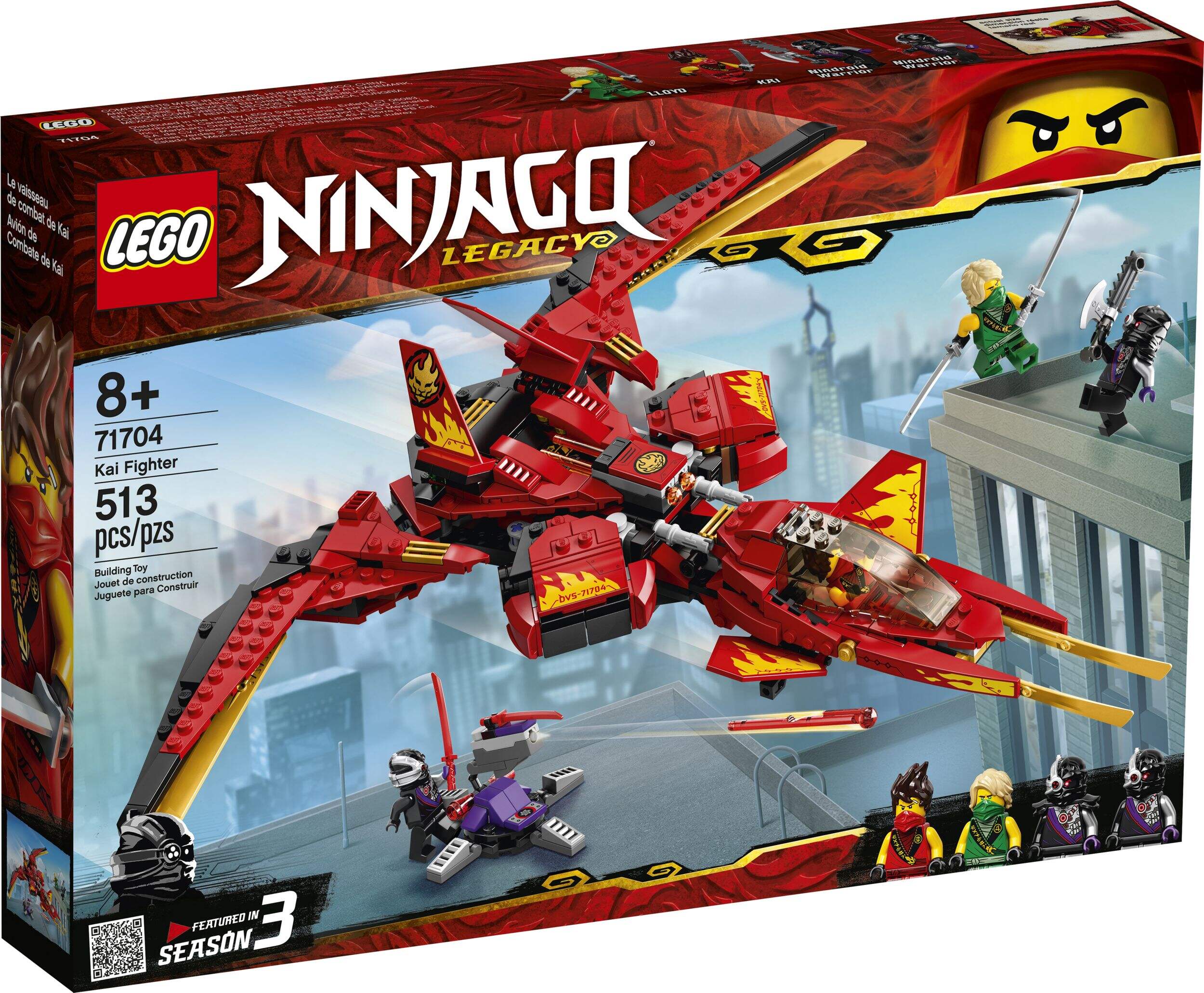 LEGO® NINJAGO® Kai Fighter 71704 Building Toy Kit For Kids, Ages 8+ Front_Angled_Right