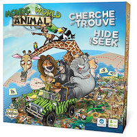 Jeu de société familial Cherche et trouve, monde animal, bilingue, 4 ans et plus Front_Angled_Left
