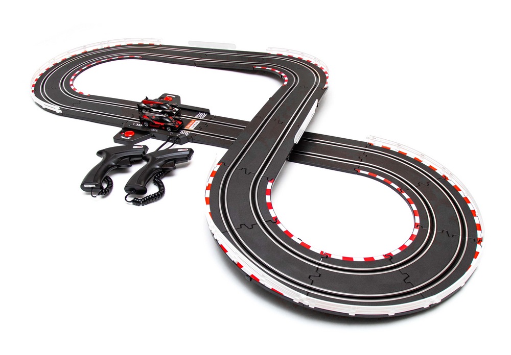 MotoMaster Slot Car & Racetrack Toy Set With Electric Powered Hand