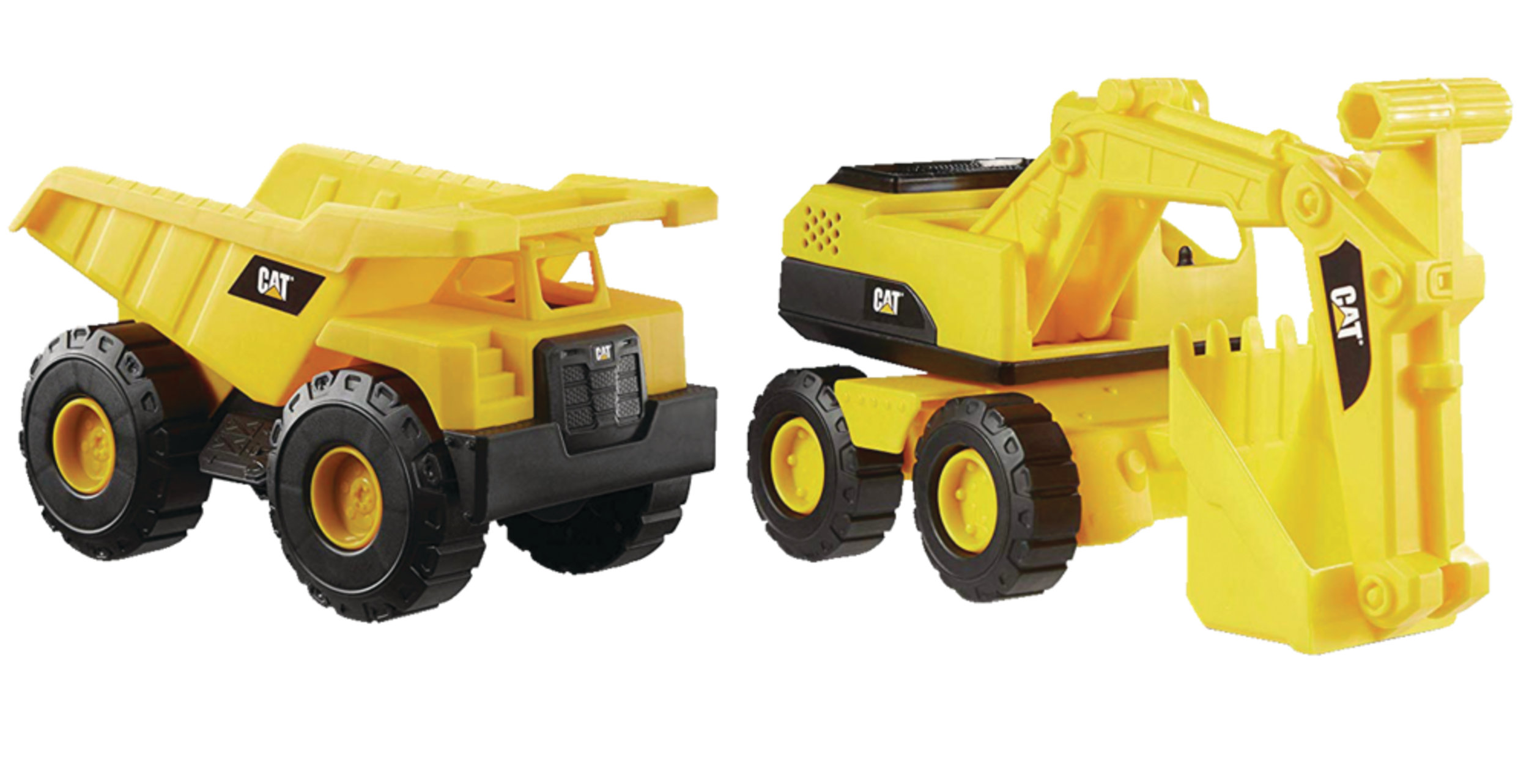CAT Construction Tough Rigs Toy Trucks For Indoor/Outdoor Play, 2pk