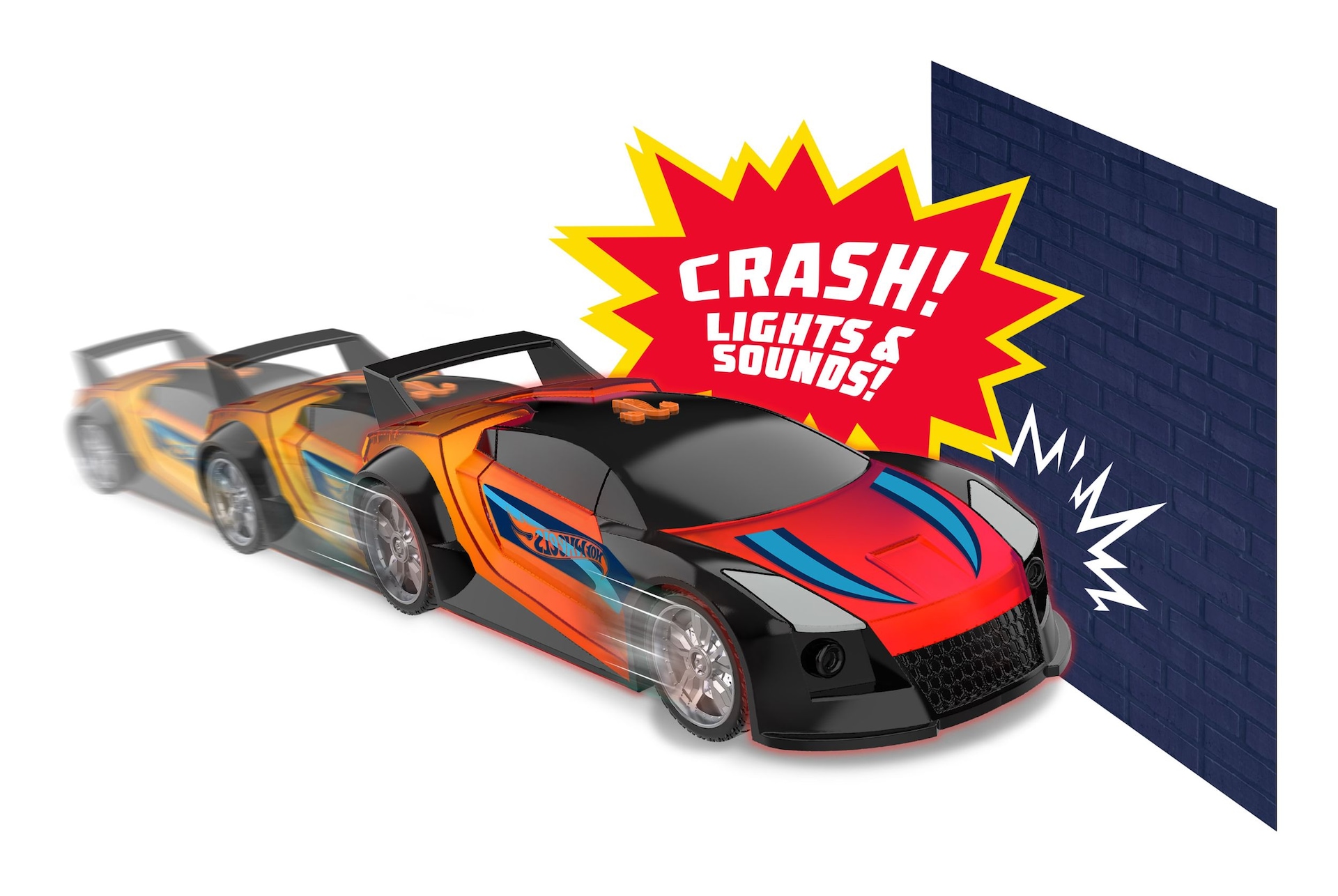 Hot Wheels Color Crashers Toy Race Car, Impact-Activated