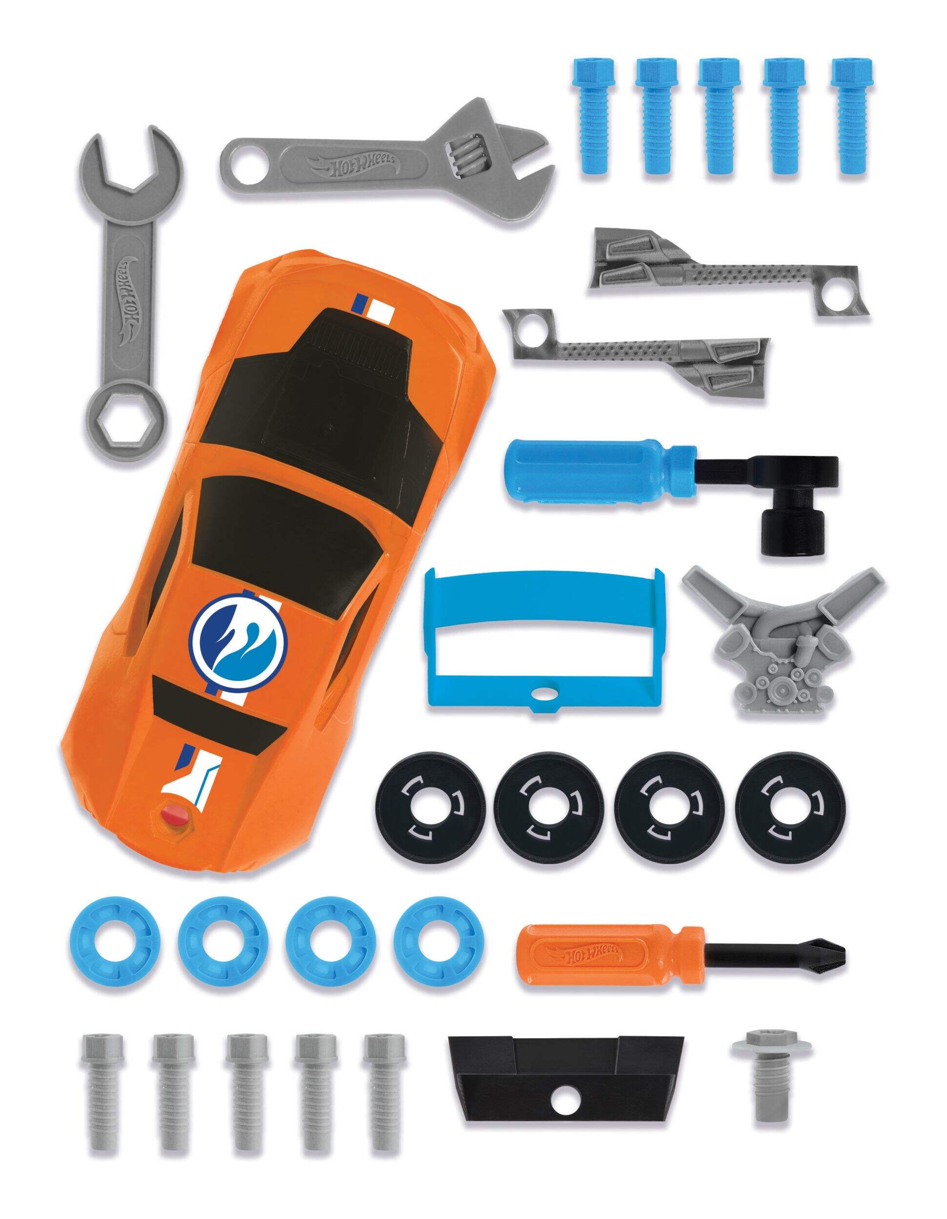 Hot Wheels ReadyToRace Car Builder Tool Kit, 24Piece Toy Playset For