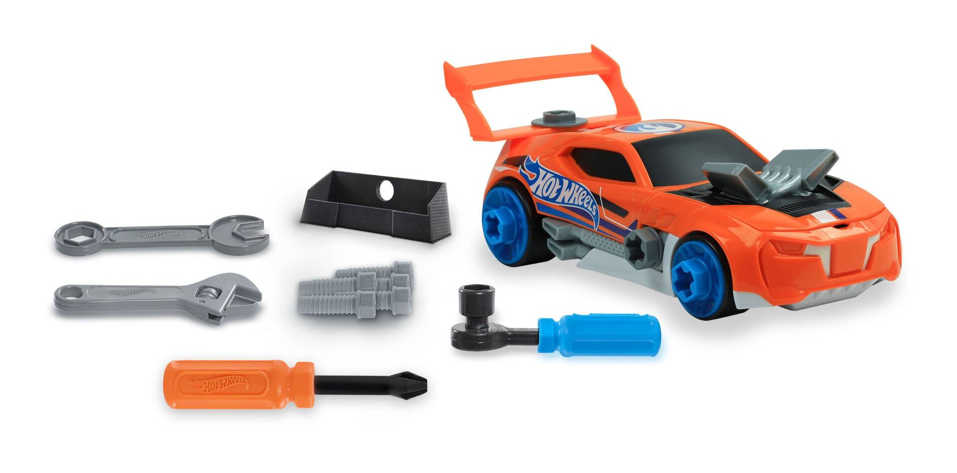 Hot Wheels Ready-To-Race Car Builder Tool Kit, 24-Piece Toy