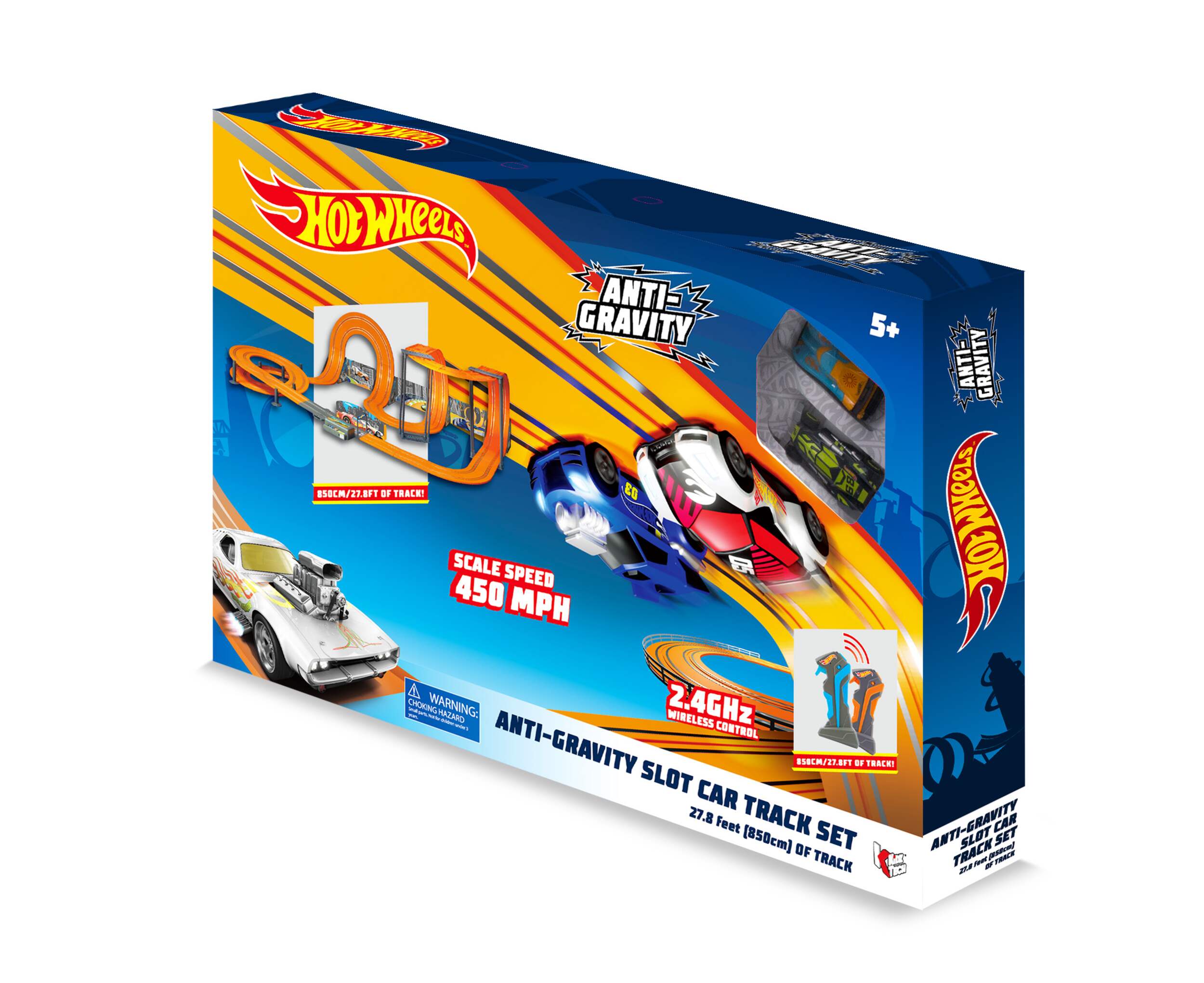 Hot Wheels AntiGravity Slot Car Track Racing Playset, 2 Remote