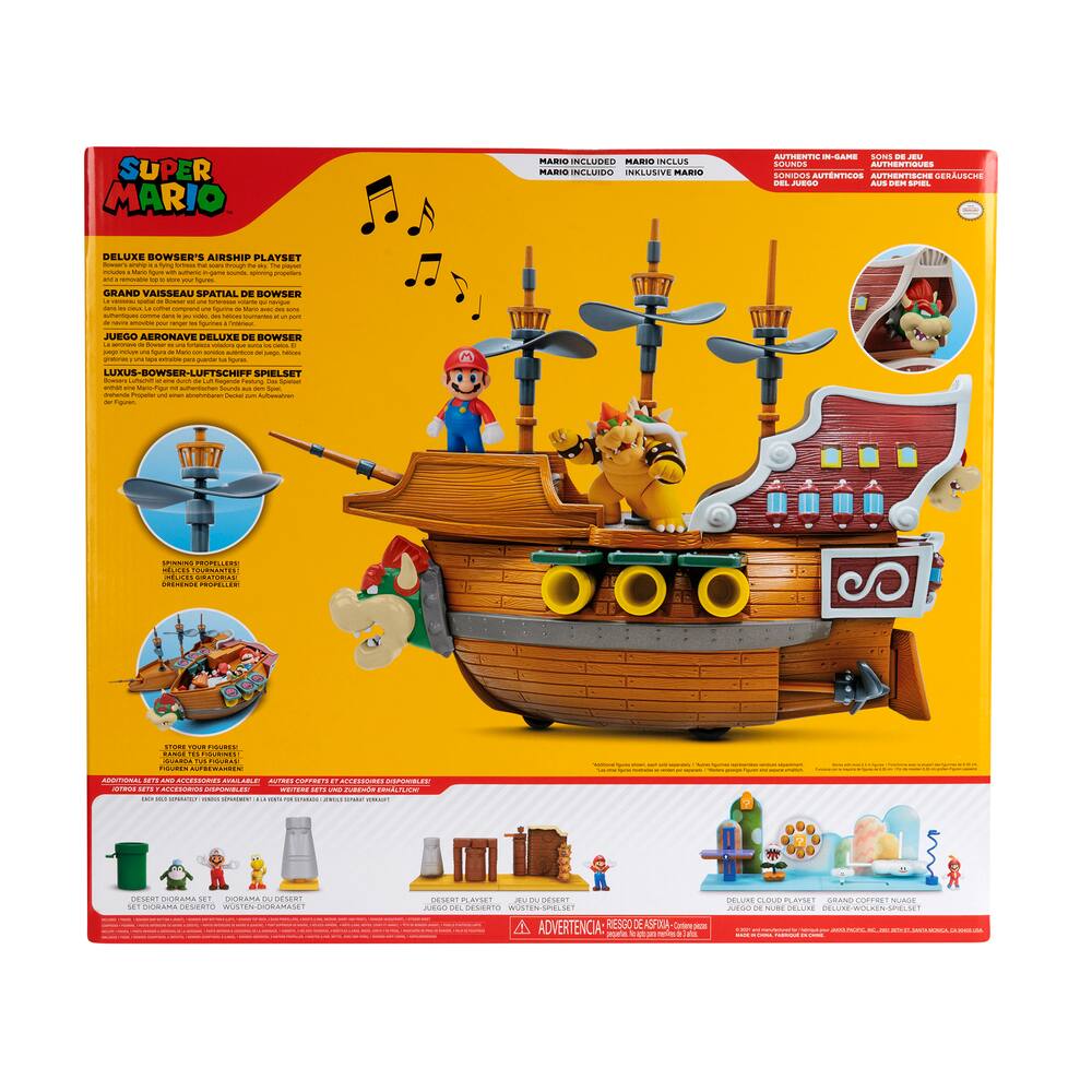 super mario action figures deluxe bowser's ship playset