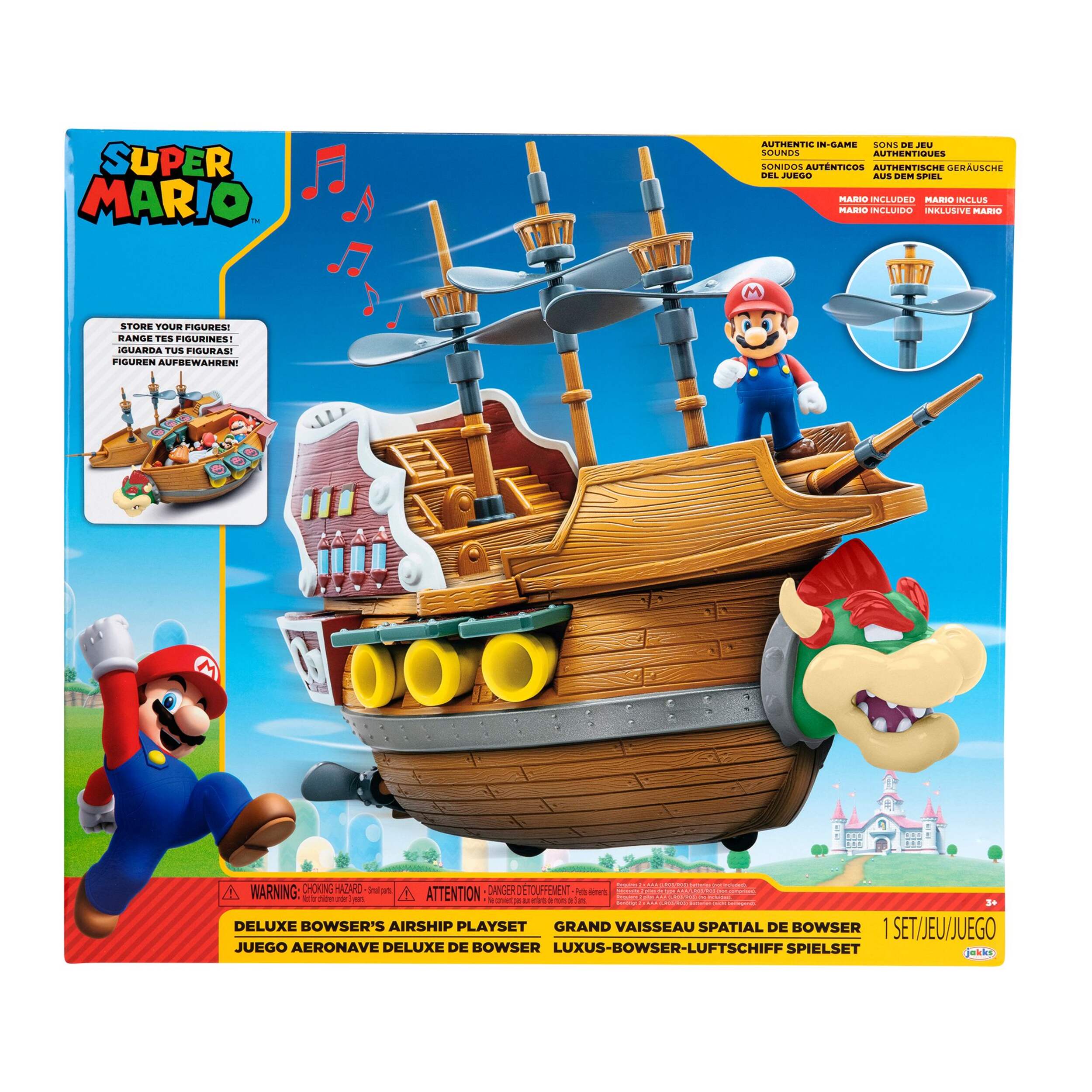 Nintendo Super Mario Action Figures and Browser's Ship Toy Playset, 2-pc, Age 8+ Front_Flat