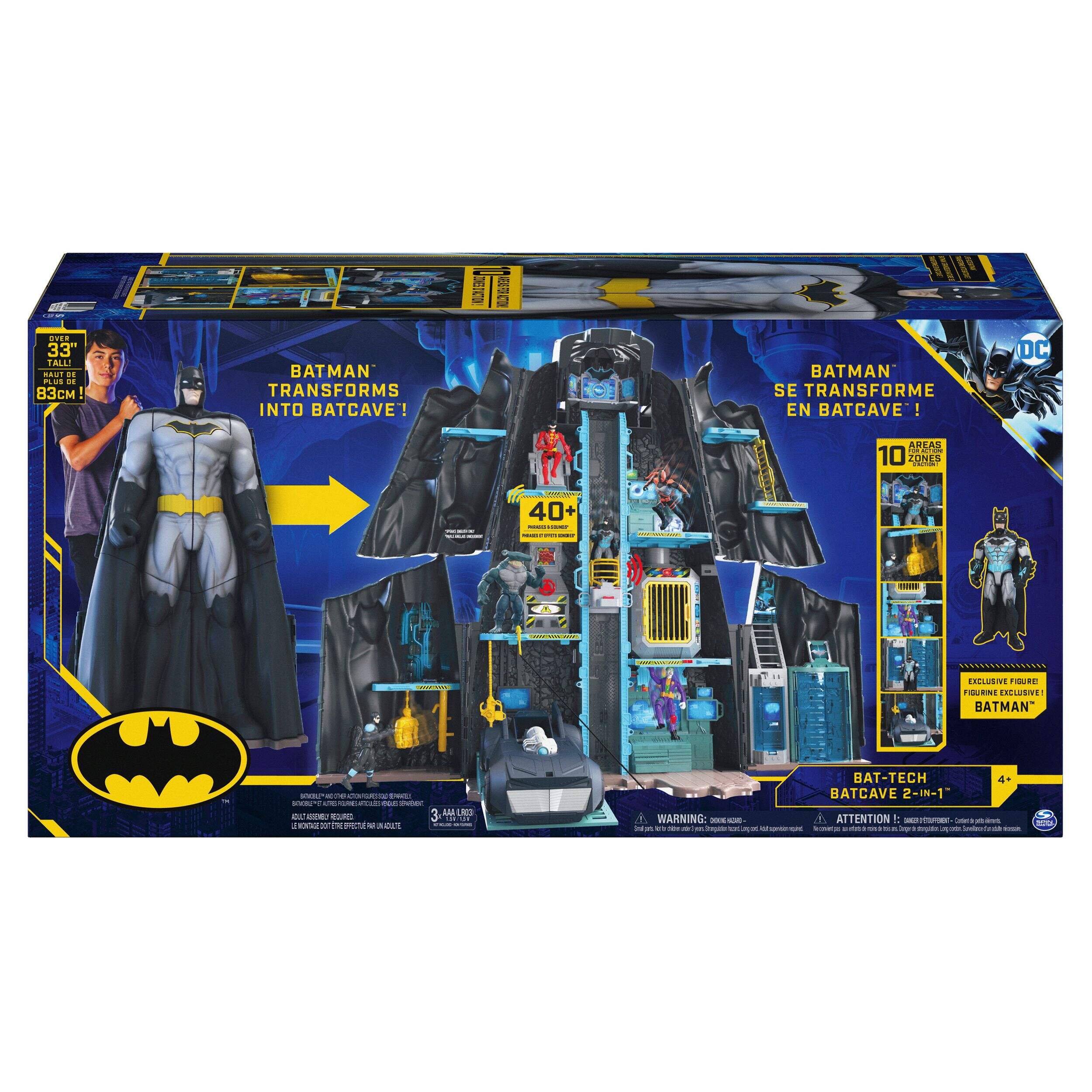 DC Comics Batman, Bat-Tech Batcave, Giant Transforming Playset, Age 3+ Front_Elevated