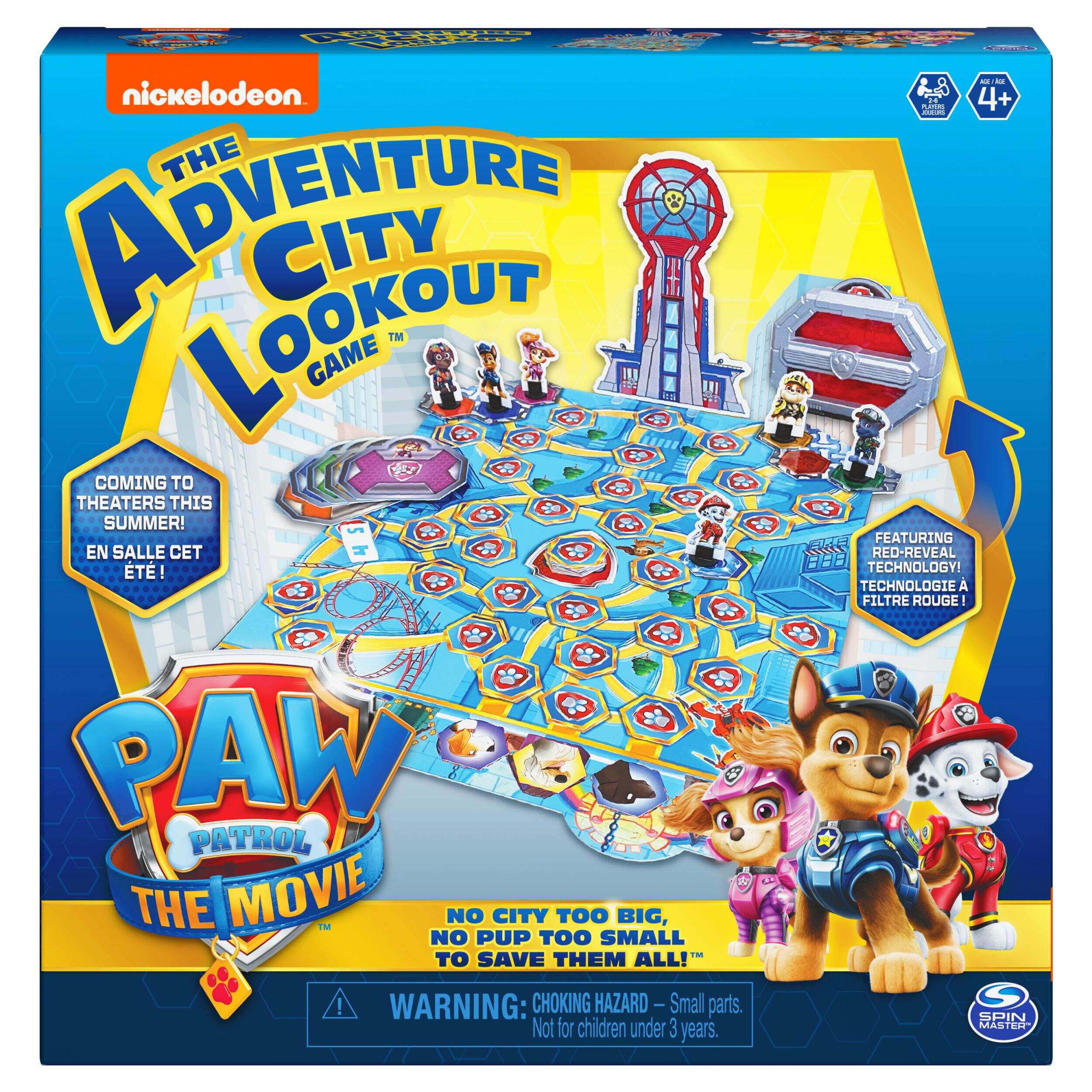 Nickelodeon PAW Patrol The Adventure City Lookout Board Game, Multi-Coloured, 2-6 Players, 76-pk, Ages 4+, for Birthday/Party Favour Front_Elevated